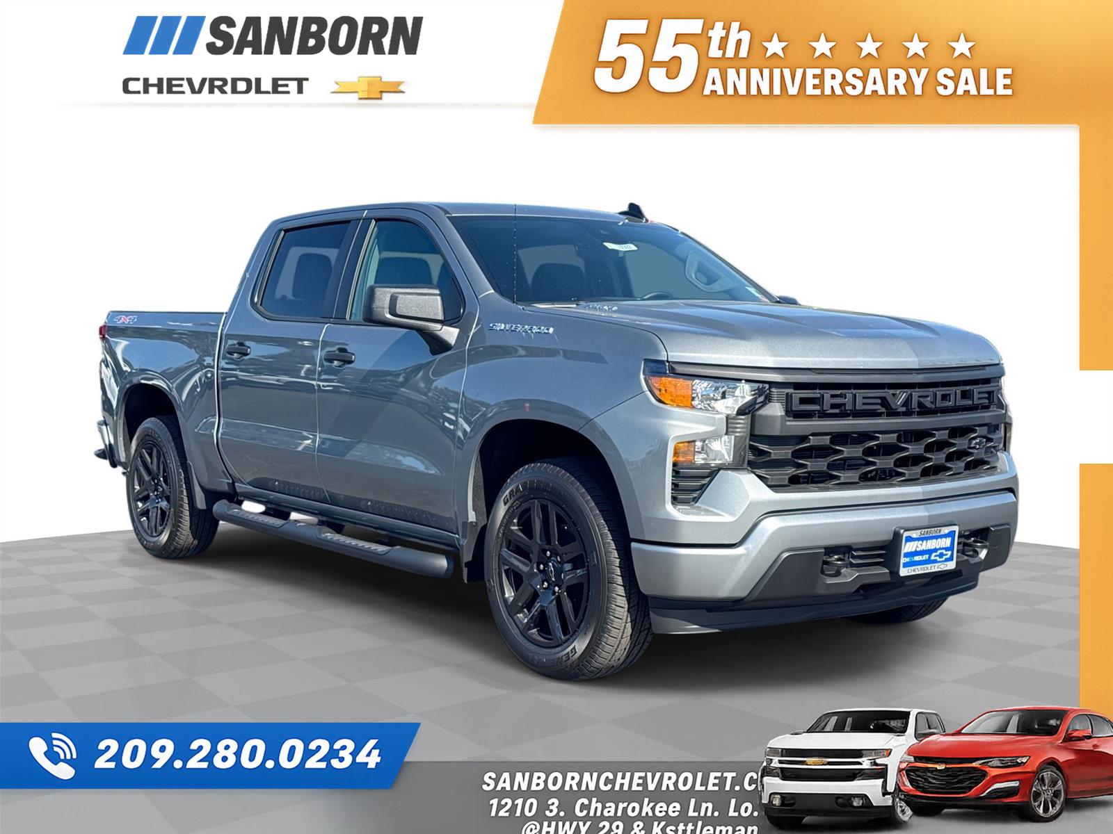 Sterling Gray Metallic 2026 Chevrolet Silverado 1500 Pickup Truck Four-Wheel Drive 8-Speed Automatic