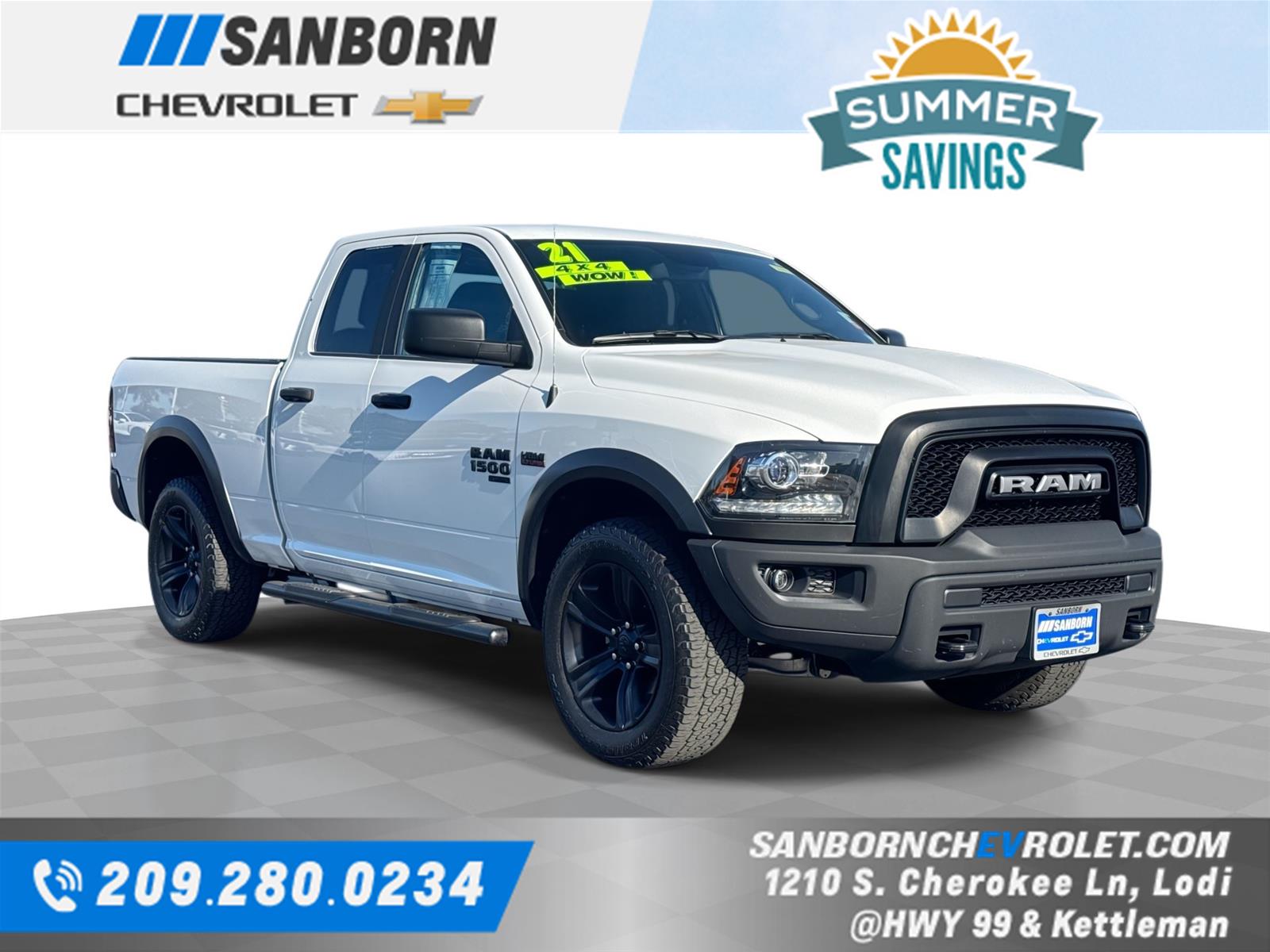 Bright White Clearcoat 2021 RAM 1500 Classic Warlock Quad Cab 4WD Pickup Truck Four-Wheel Drive 8-Speed Automatic