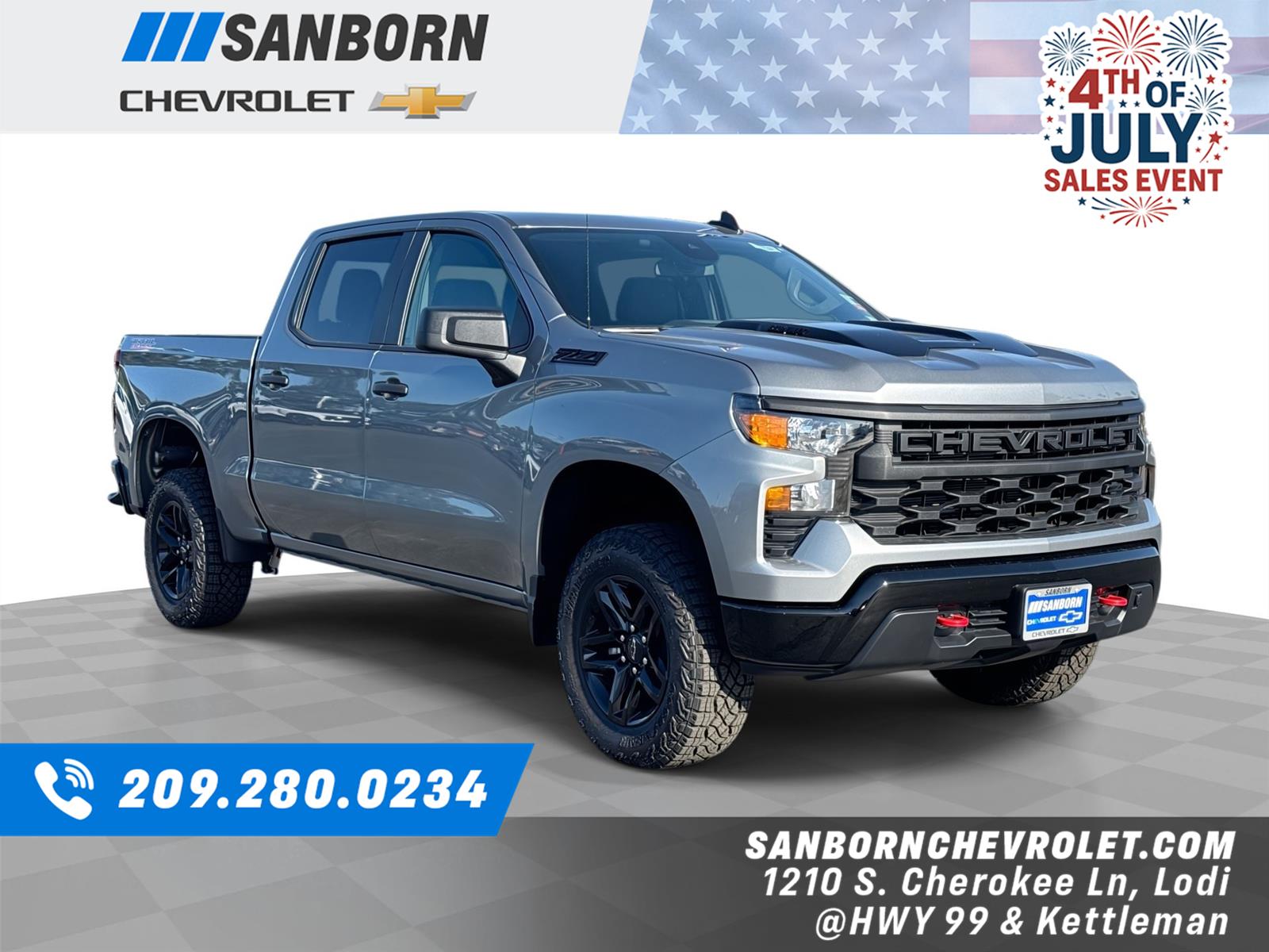 Sterling Gray Metallic 2026 Chevrolet Silverado 1500 Pickup Truck Four-Wheel Drive Automatic