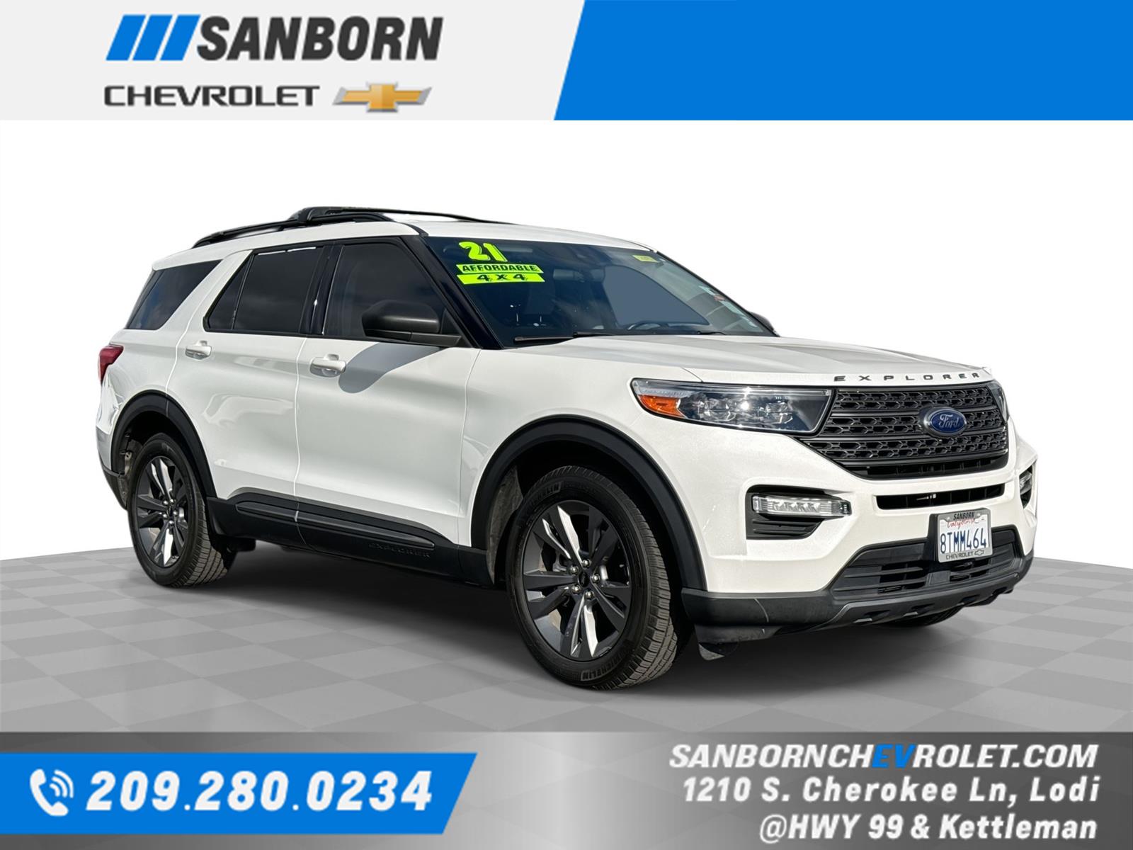 Star White Metallic Tri-Coat 2021 Ford Explorer SUV / Crossover All-Wheel Drive Automatic