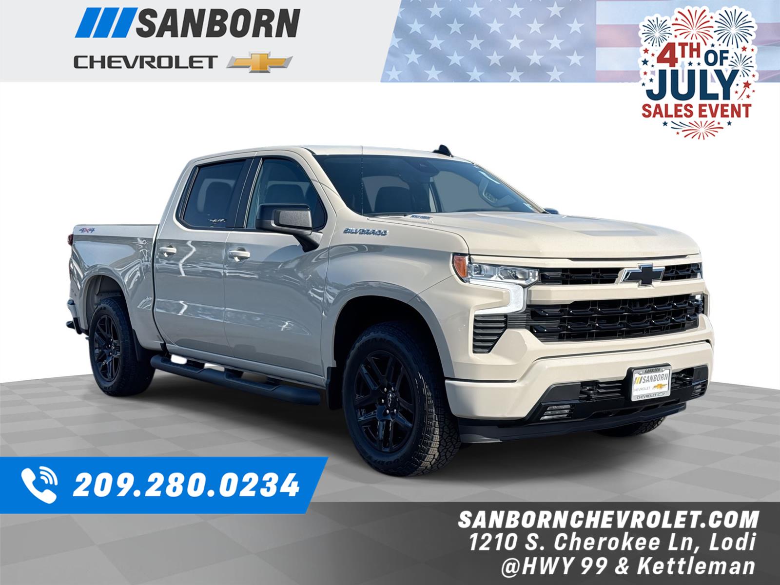 White Sands 2026 Chevrolet Silverado 1500 Pickup Truck Four-Wheel Drive 8-Speed Automatic