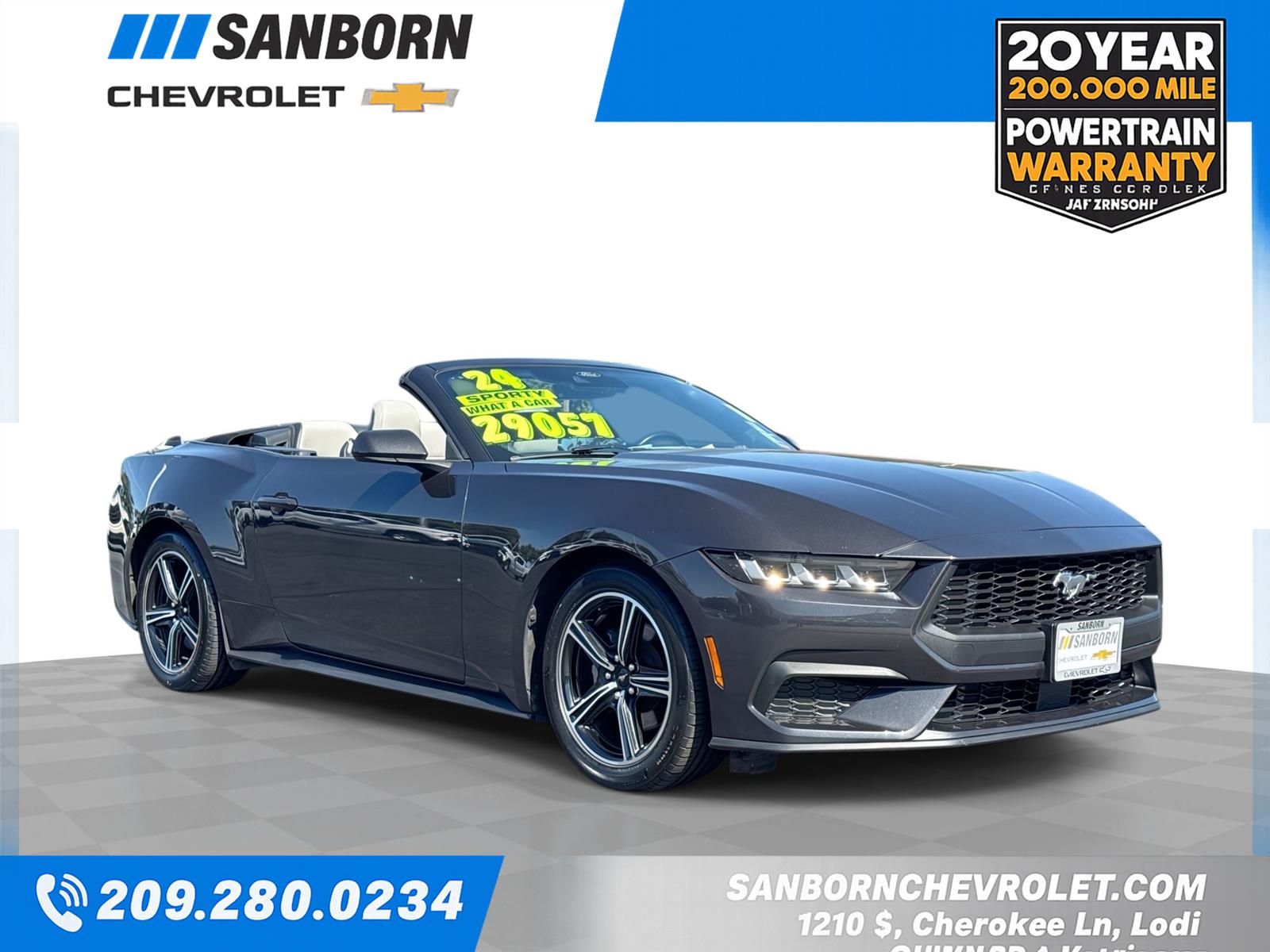 Dark Matter Gray 2024 Ford Mustang Convertible Rear-Wheel Drive Automatic