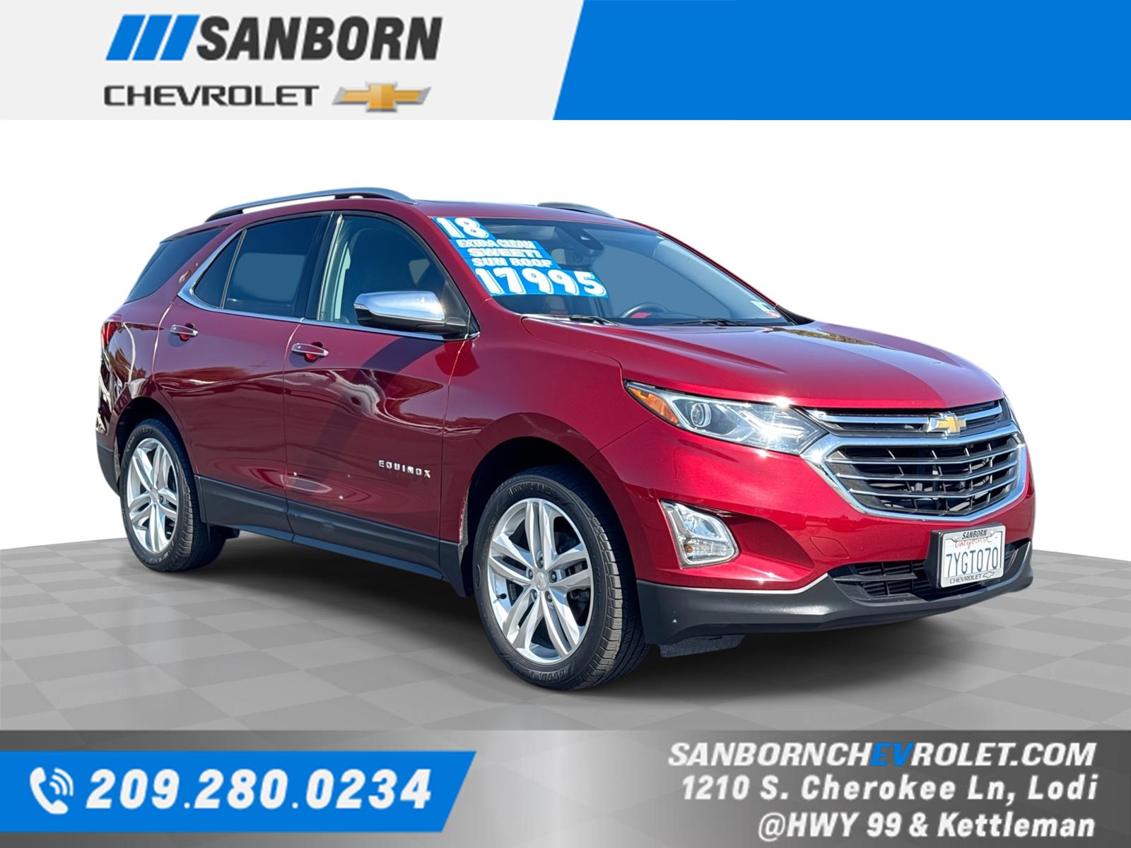 Cajun Red Tintcoat 2018 Chevrolet Equinox SUV / Crossover Four-Wheel Drive 6-Speed Automatic Overdrive