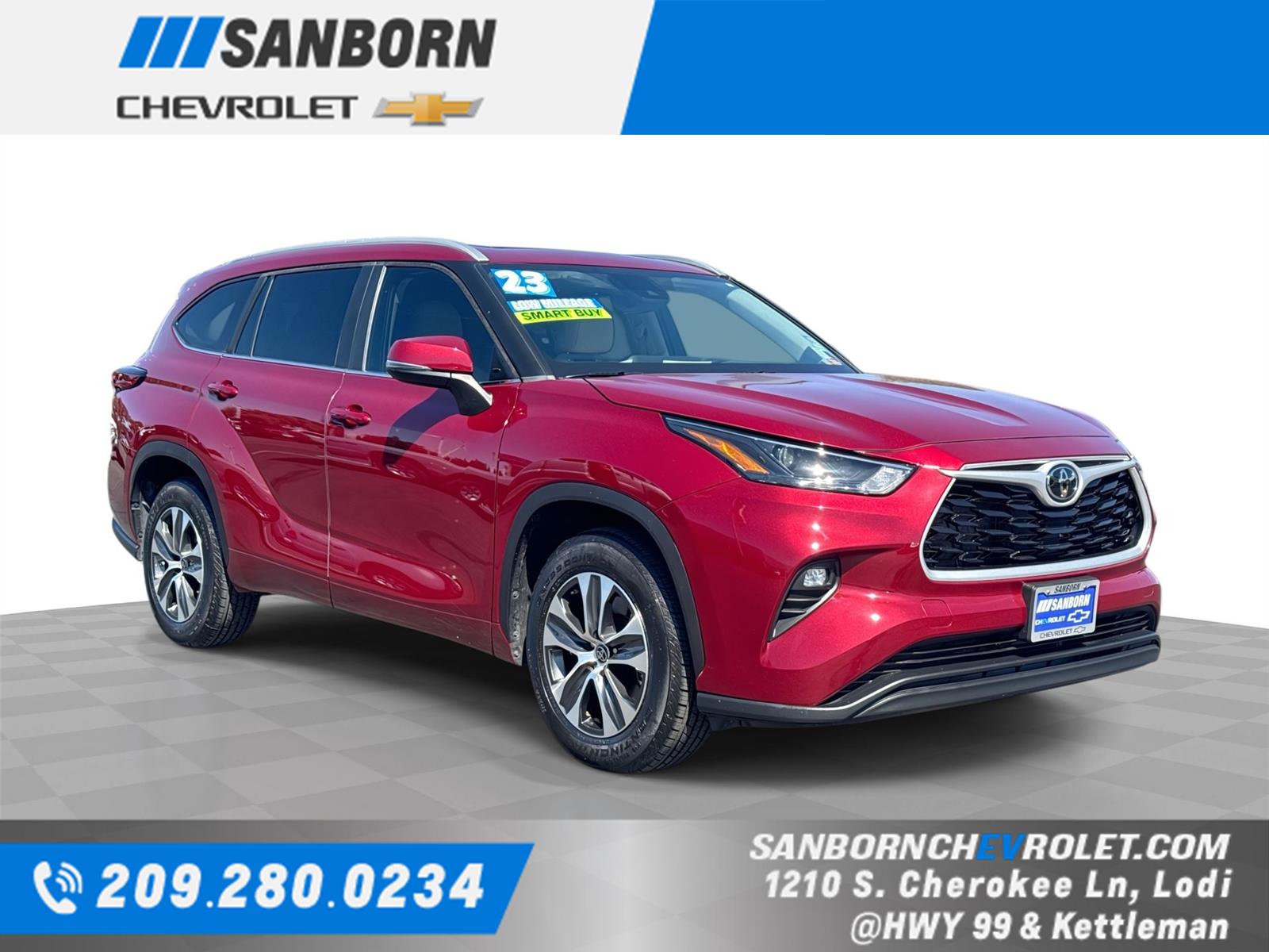 Red (Ruby Flare Pearl) 2023 Toyota Highlander SUV / Crossover Front-Wheel Drive 8-Speed Automatic
