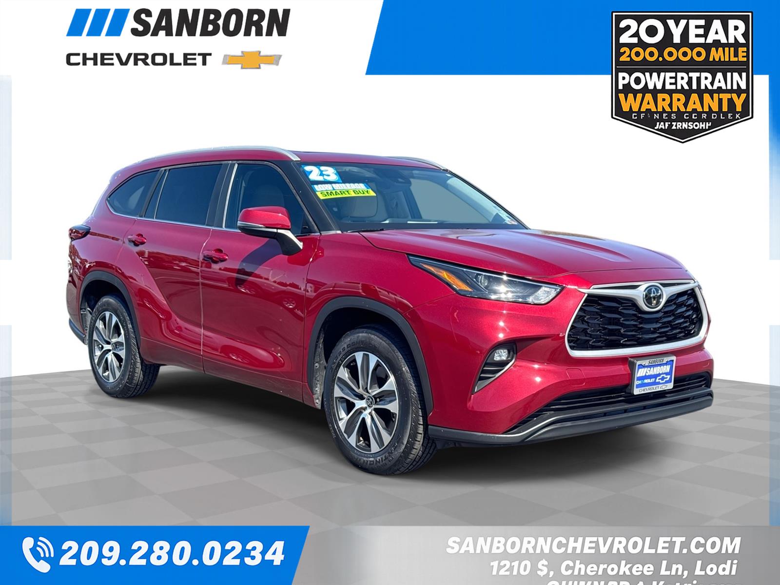 Red (Ruby Flare Pearl) 2023 Toyota Highlander SUV / Crossover Front-Wheel Drive 8-Speed Automatic