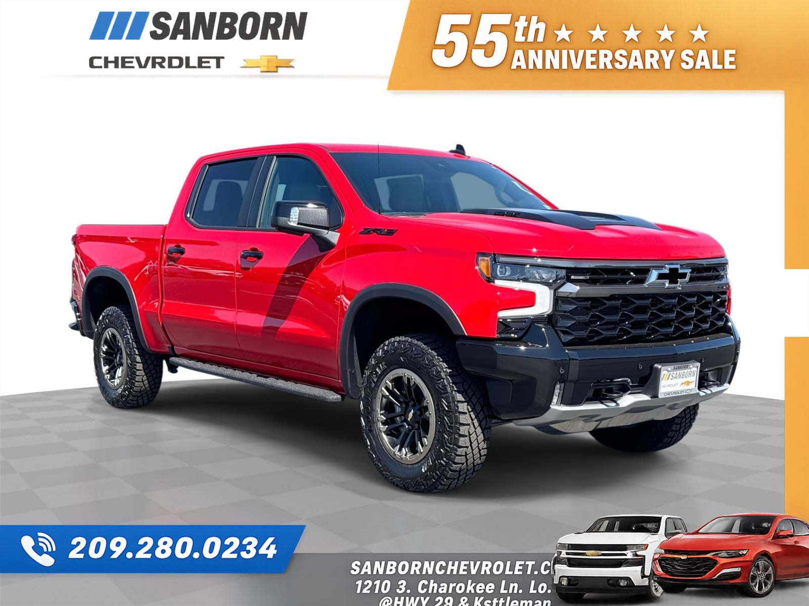 Red Hot 2026 Chevrolet Silverado 1500 Pickup Truck Four-Wheel Drive Automatic