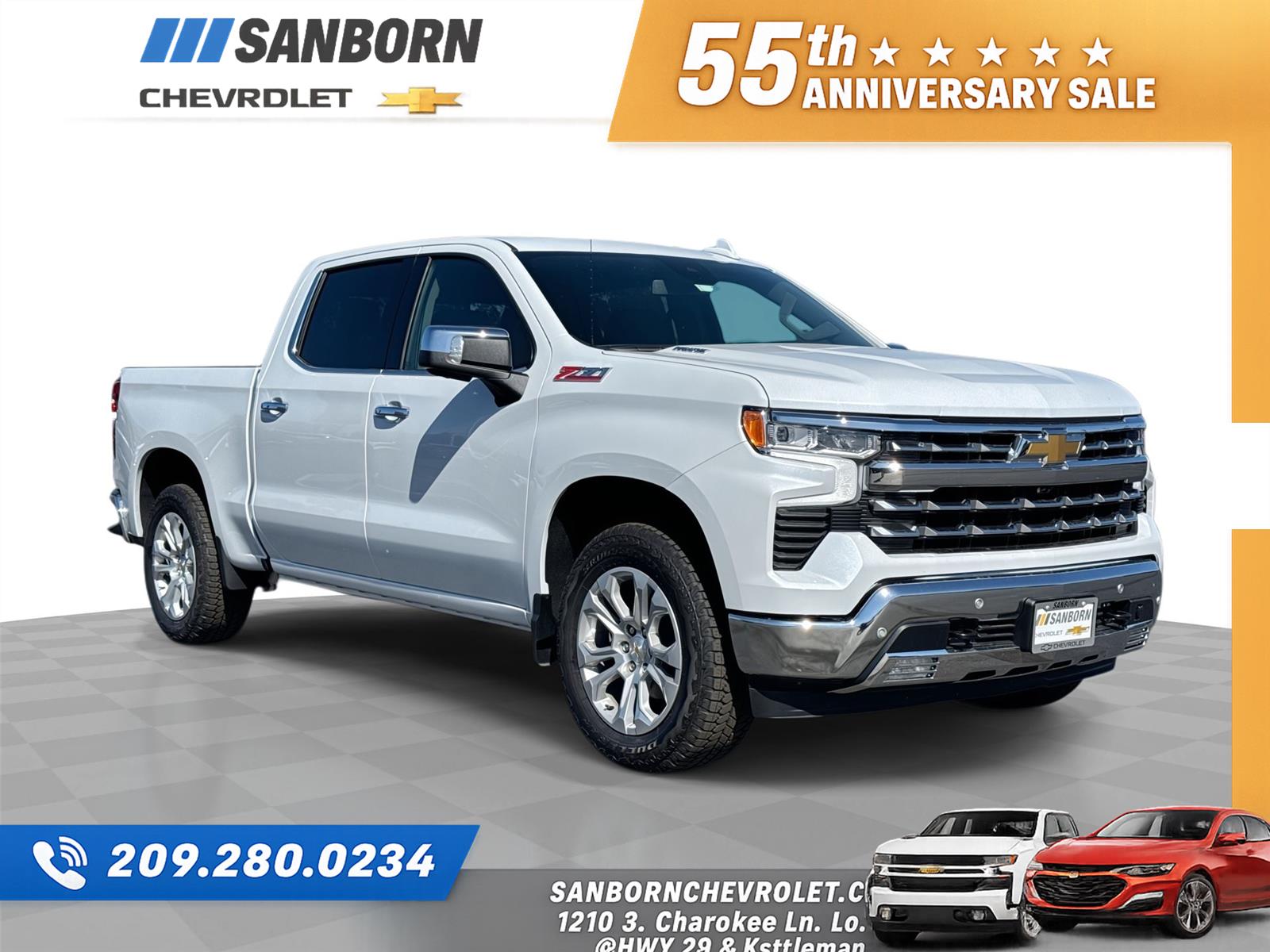 Polar White Tricoat 2026 Chevrolet Silverado 1500 Pickup Truck Four-Wheel Drive Automatic