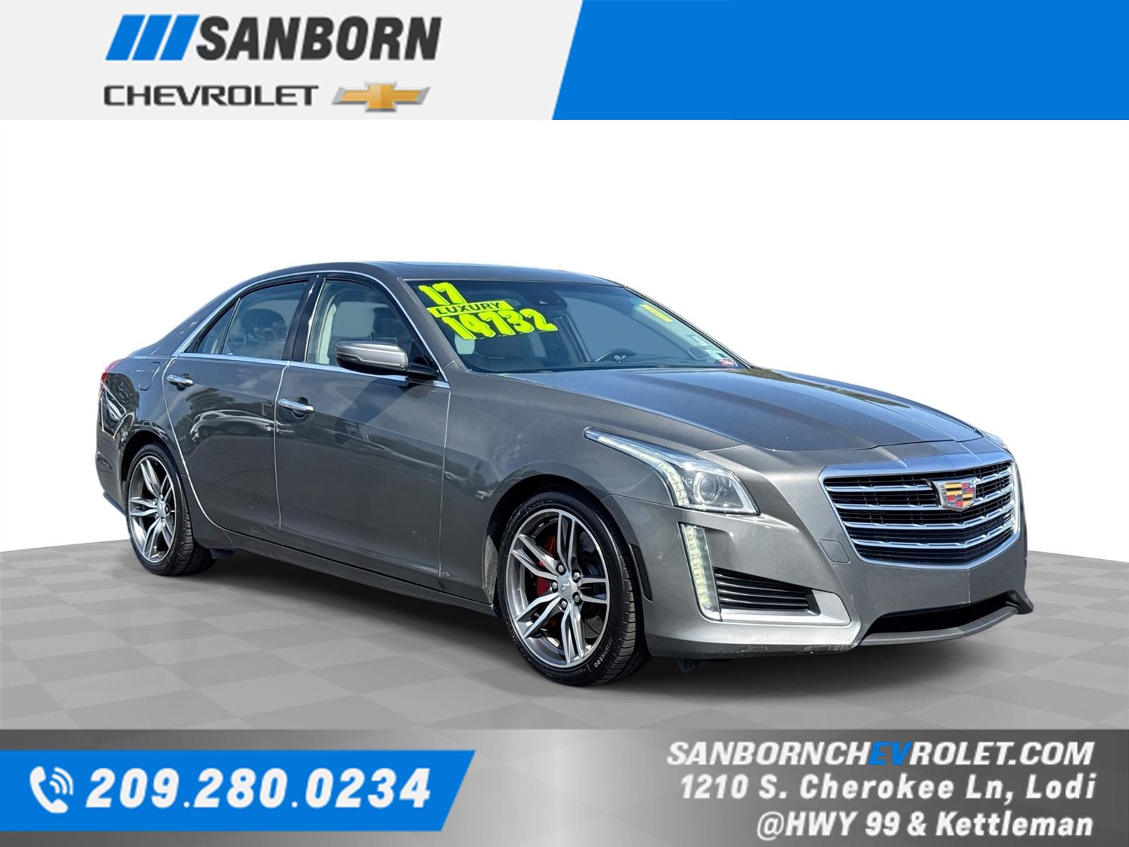 Moonstone Metallic 2017 Cadillac CTS Sedan Rear-Wheel Drive 8-Speed Automatic