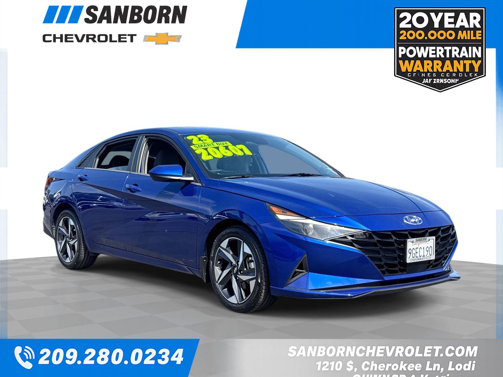 Intense Blue 2023 Hyundai Elantra Sedan Front-Wheel Drive Continuously Variable Transmission