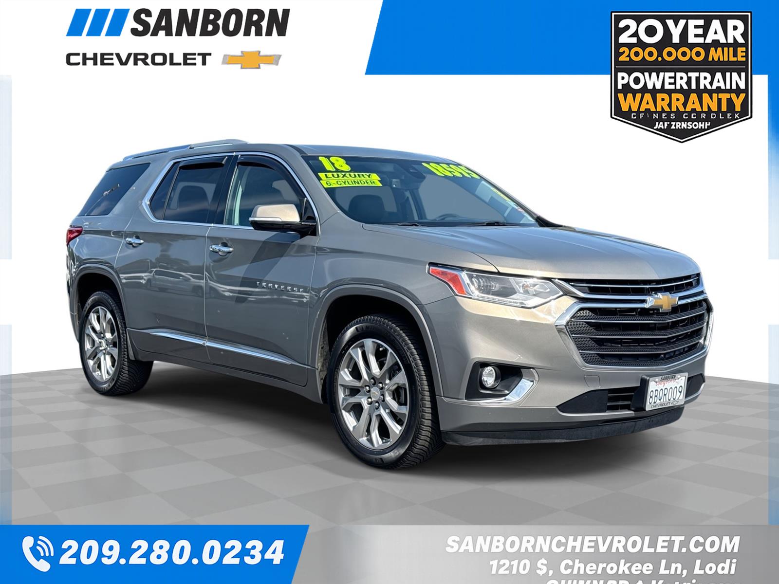 Pepperdust Metallic 2018 Chevrolet Traverse SUV / Crossover Front-Wheel Drive 9-Speed Automatic