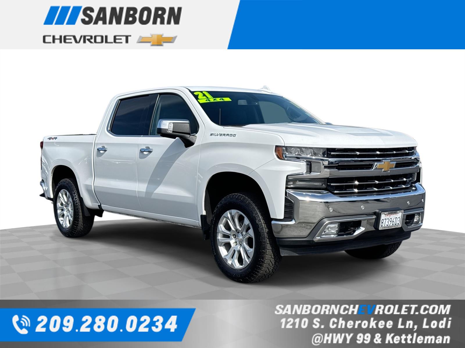 Summit White 2021 Chevrolet Silverado 1500 Pickup Truck Four-Wheel Drive 8-Speed Automatic