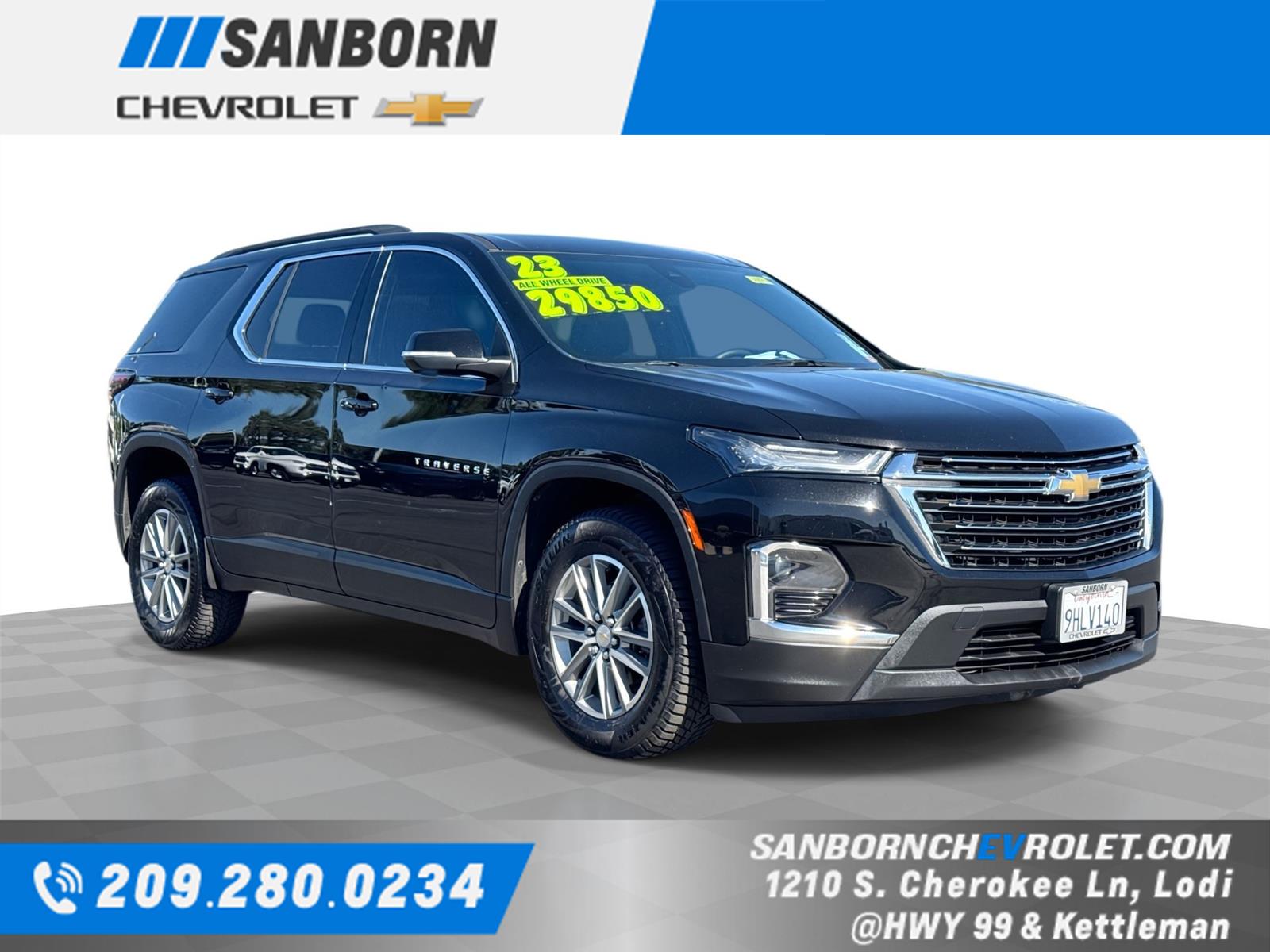 Mosaic Black Metallic 2023 Chevrolet Traverse SUV / Crossover Four-Wheel Drive 9-Speed Automatic