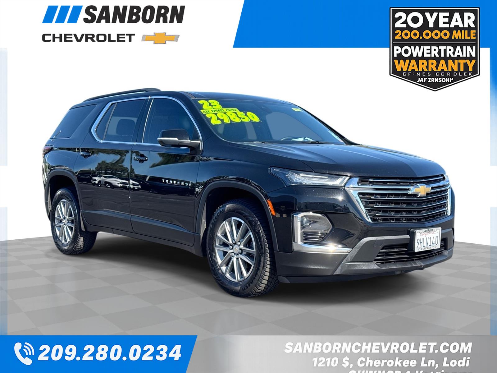 Mosaic Black Metallic 2023 Chevrolet Traverse SUV / Crossover Four-Wheel Drive 9-Speed Automatic