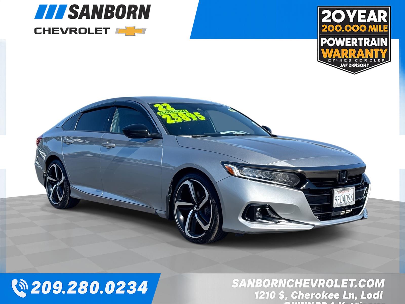 Lunar Silver Metallic 2022 Honda Accord Sedan Front-Wheel Drive Continuously Variable Transmission