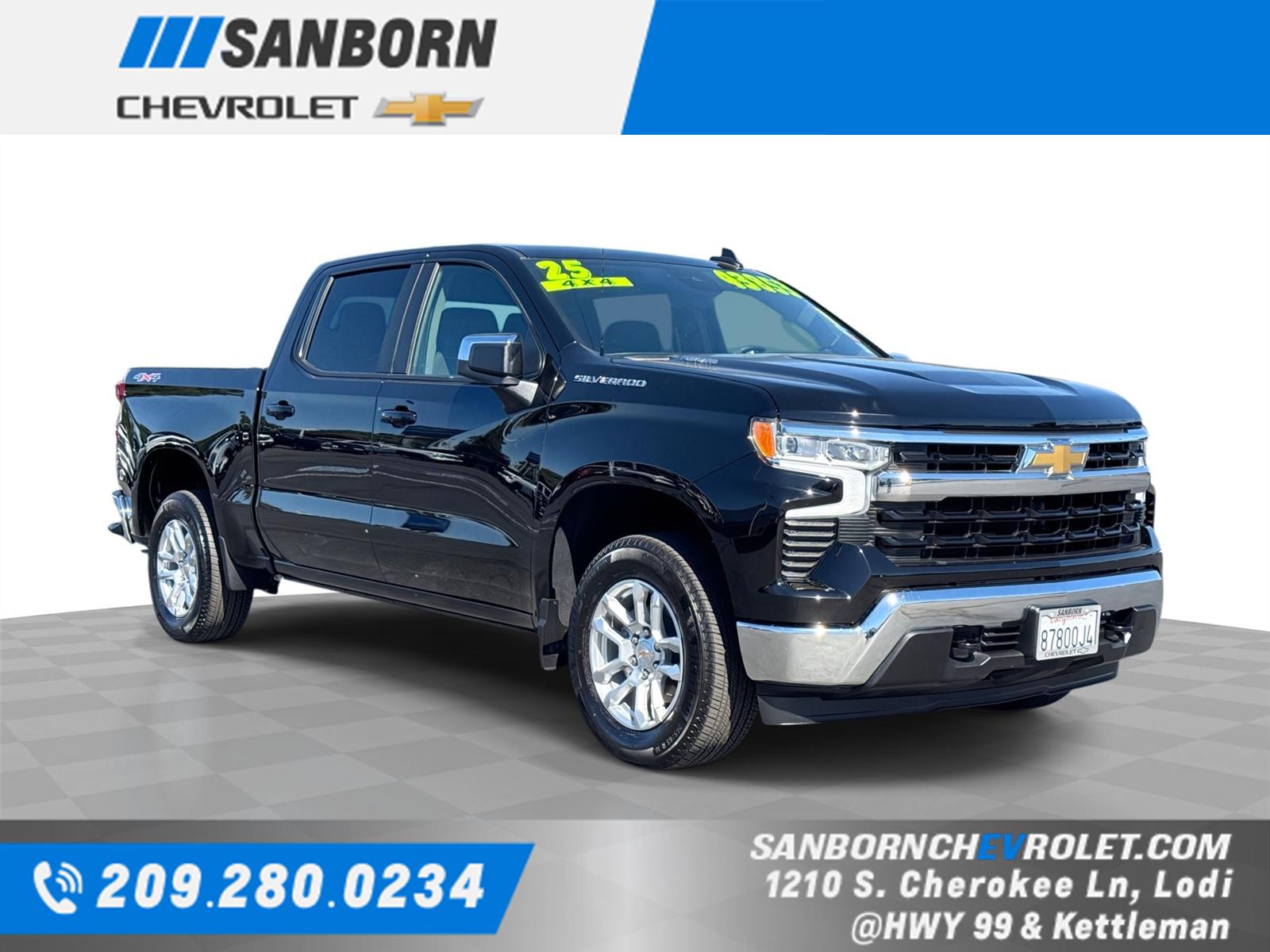 Black 2025 Chevrolet Silverado 1500 Pickup Truck Four-Wheel Drive 8-Speed Automatic
