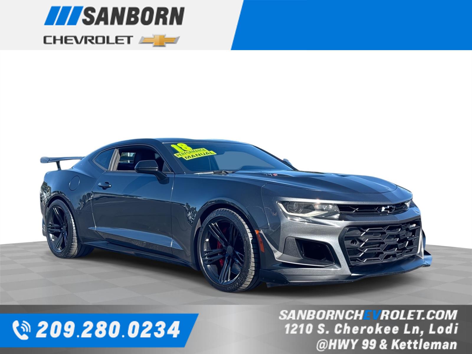 Nightfall Gray Metallic 2018 Chevrolet Camaro Coupe Rear-Wheel Drive 6-Speed Manual