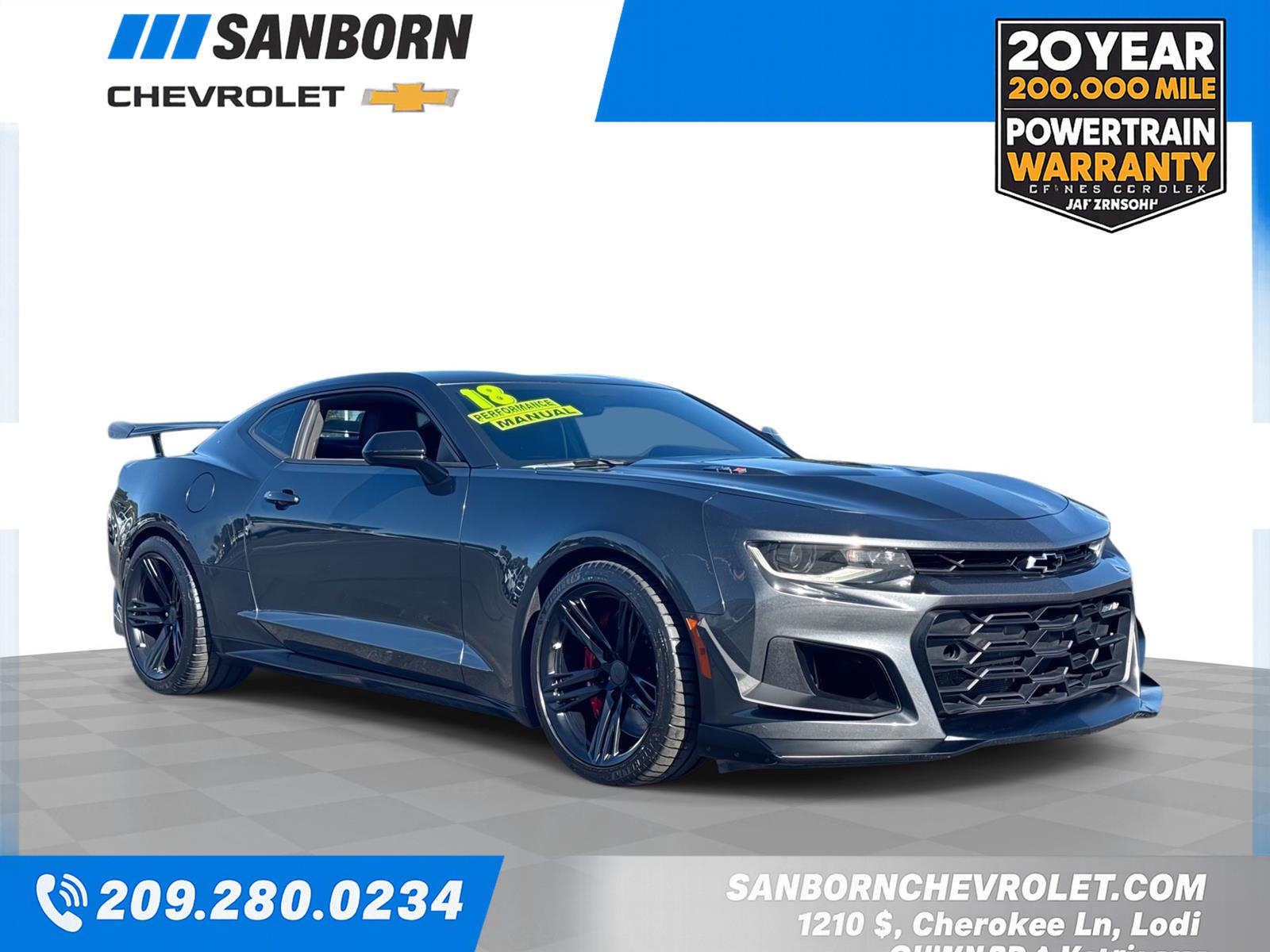 Nightfall Gray Metallic 2018 Chevrolet Camaro Coupe Rear-Wheel Drive 6-Speed Manual