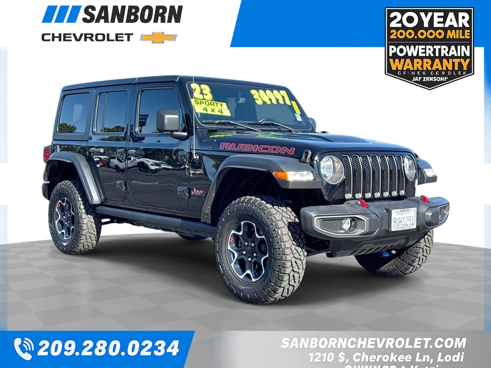 Black Clearcoat 2023 Jeep Wrangler SUV / Crossover Four-Wheel Drive 8-Speed Automatic