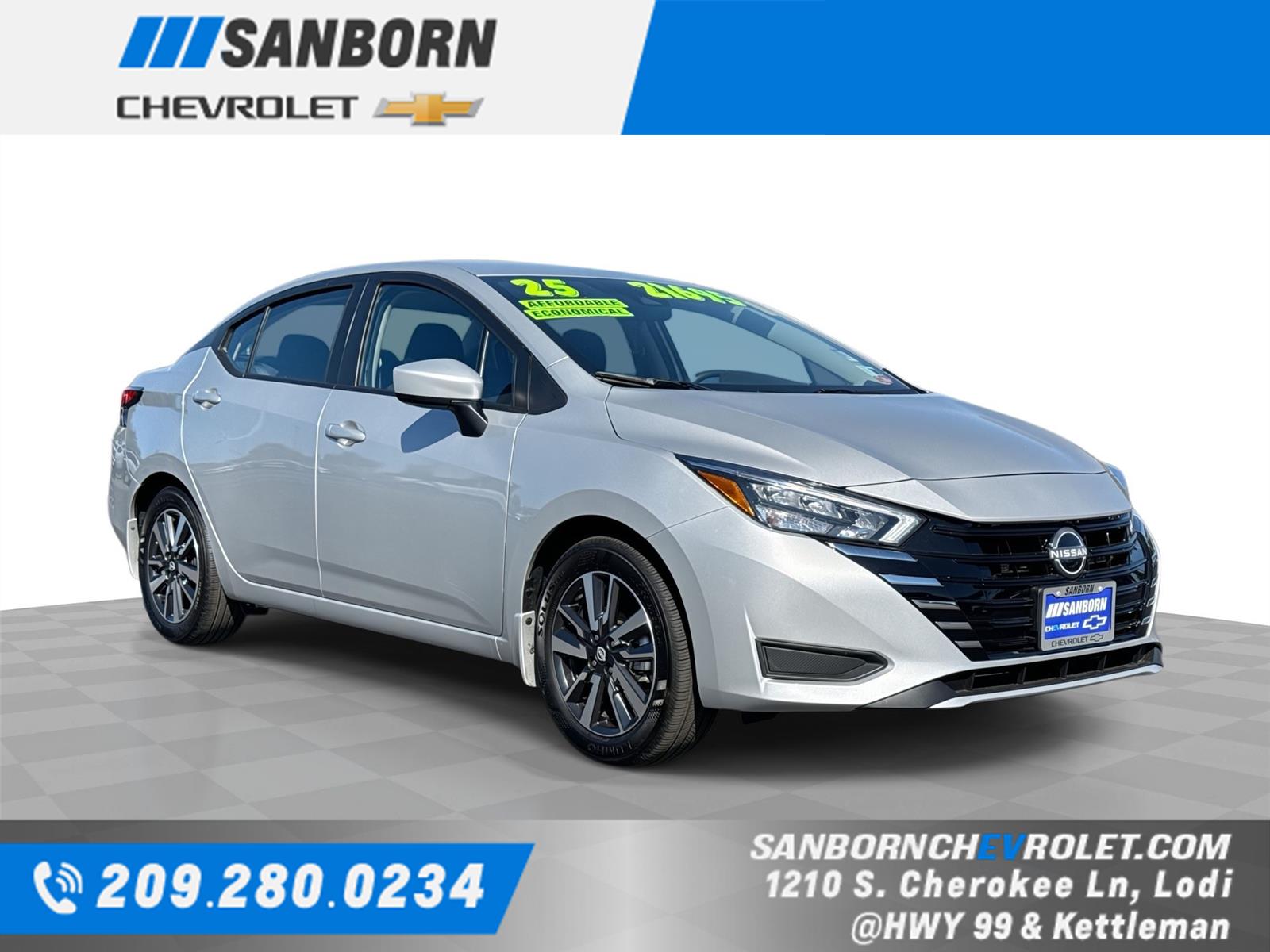 Brilliant Silver Metallic 2025 Nissan Versa Sedan Front-Wheel Drive Continuously Variable Transmission