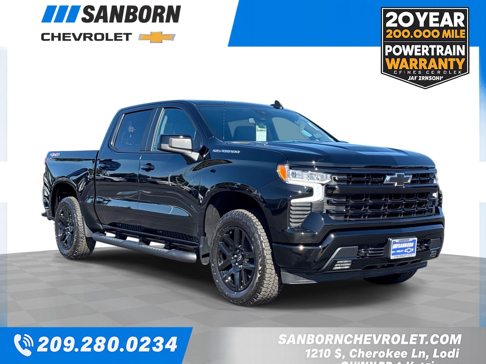 Black 2026 Chevrolet Silverado 1500 Pickup Truck Four-Wheel Drive 8-Speed Automatic