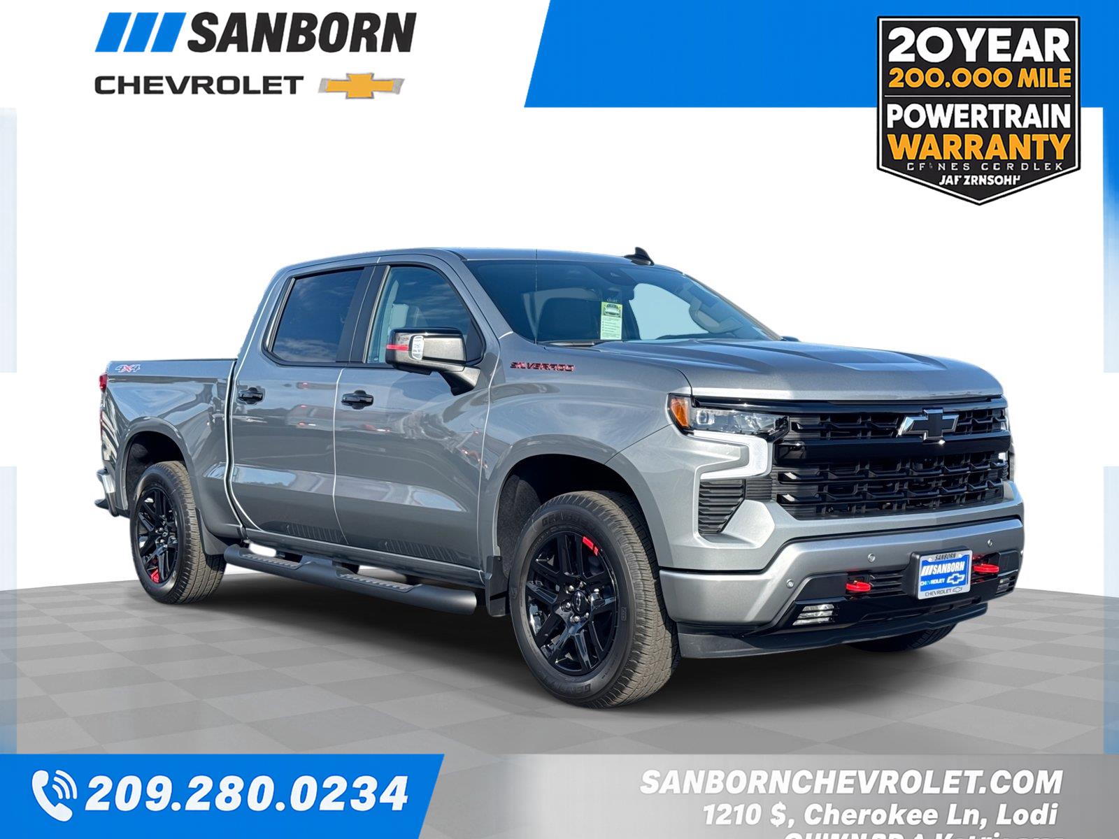 Sterling Gray Metallic 2026 Chevrolet Silverado 1500 Pickup Truck Four-Wheel Drive Automatic