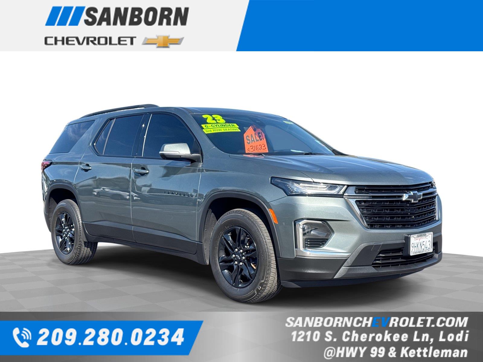 Silver Sage Metallic 2023 Chevrolet Traverse SUV / Crossover Front-Wheel Drive 9-Speed Automatic