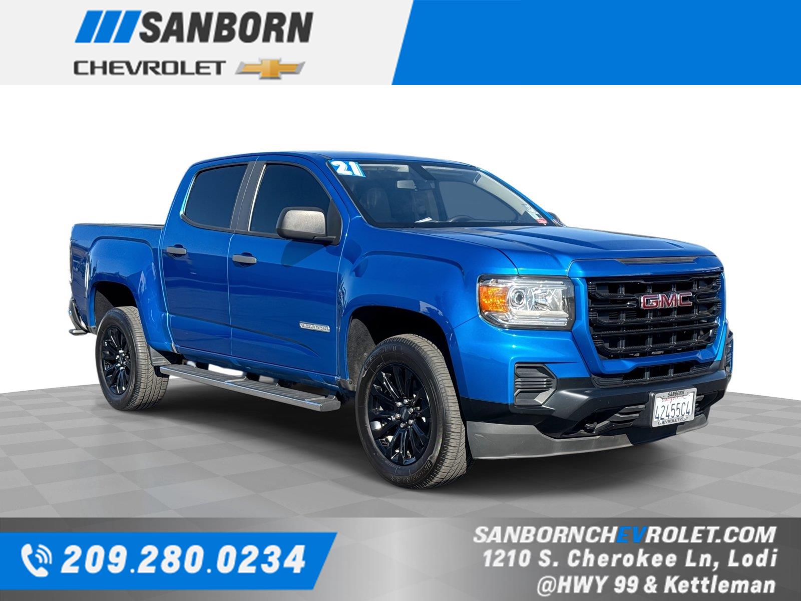 Dynamic Blue Metallic 2021 GMC Canyon Pickup Truck 4X2 8-Speed Automatic