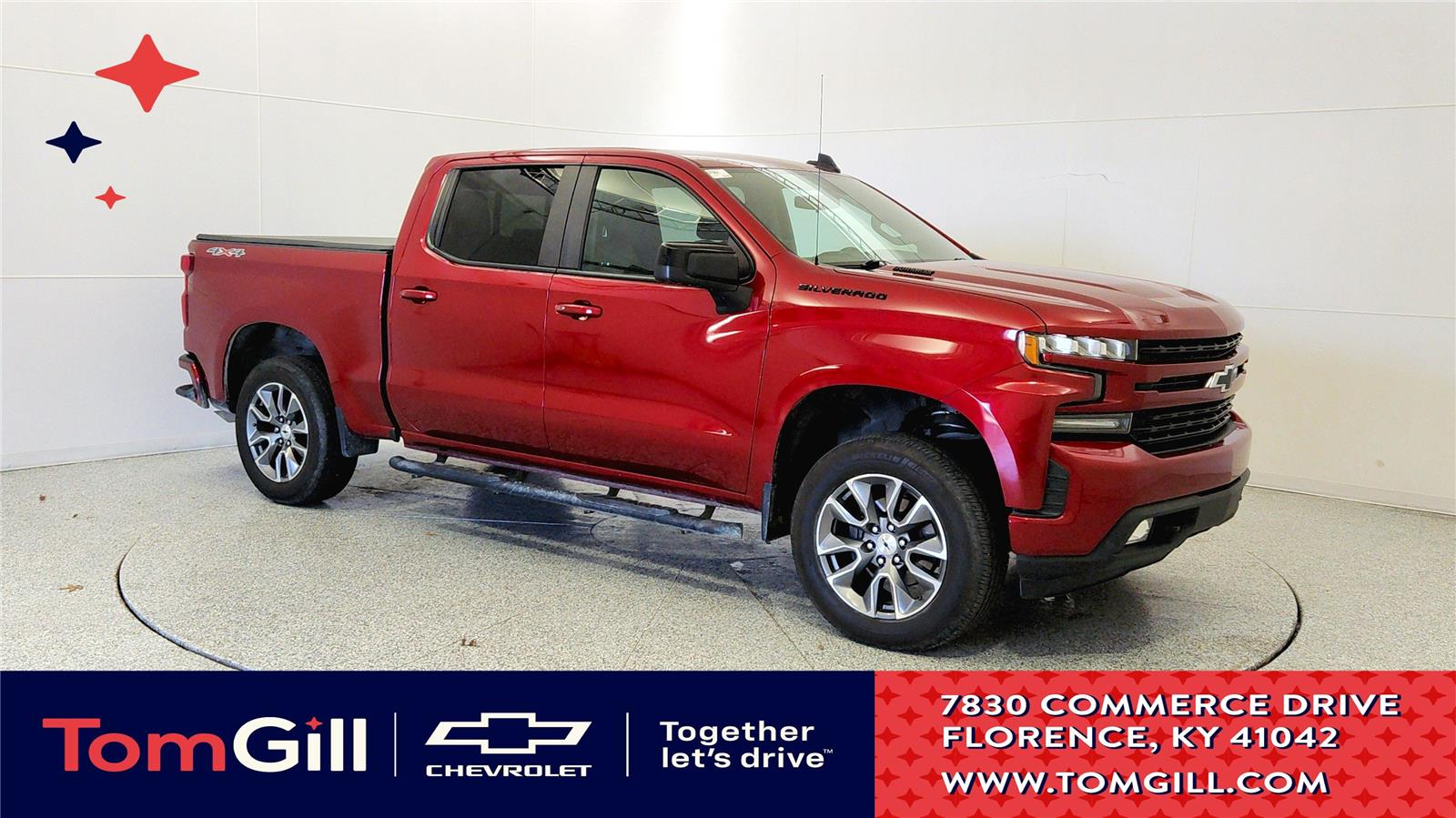 Cherry Red Tintcoat 2021 Chevrolet Silverado 1500 RST Crew Cab 4WD Pickup Truck Four-Wheel Drive Automatic