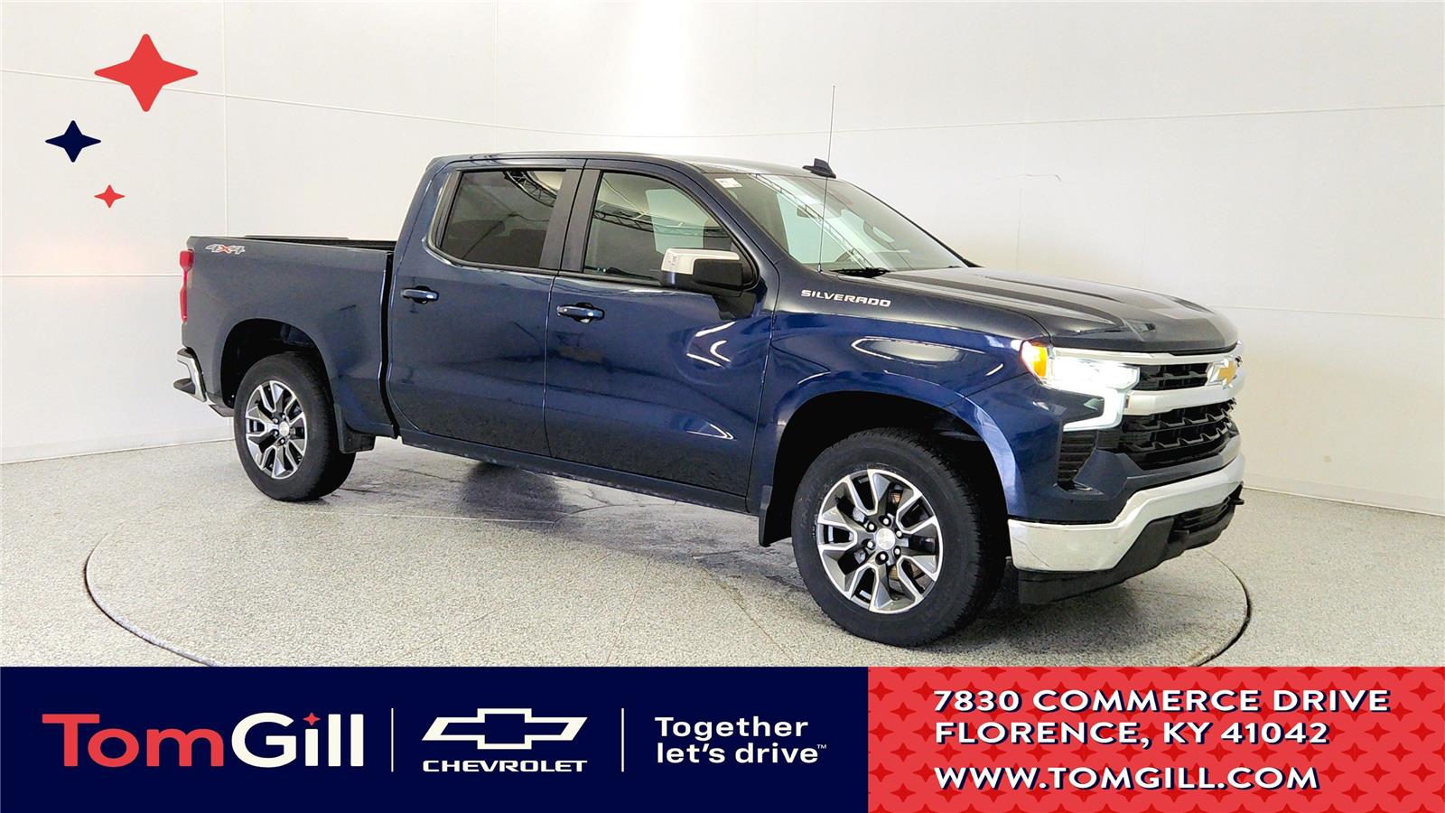 Northsky Blue Metallic 2023 Chevrolet Silverado 1500 LT Crew Cab 4WD Pickup Truck Four-Wheel Drive 8-Speed Automatic