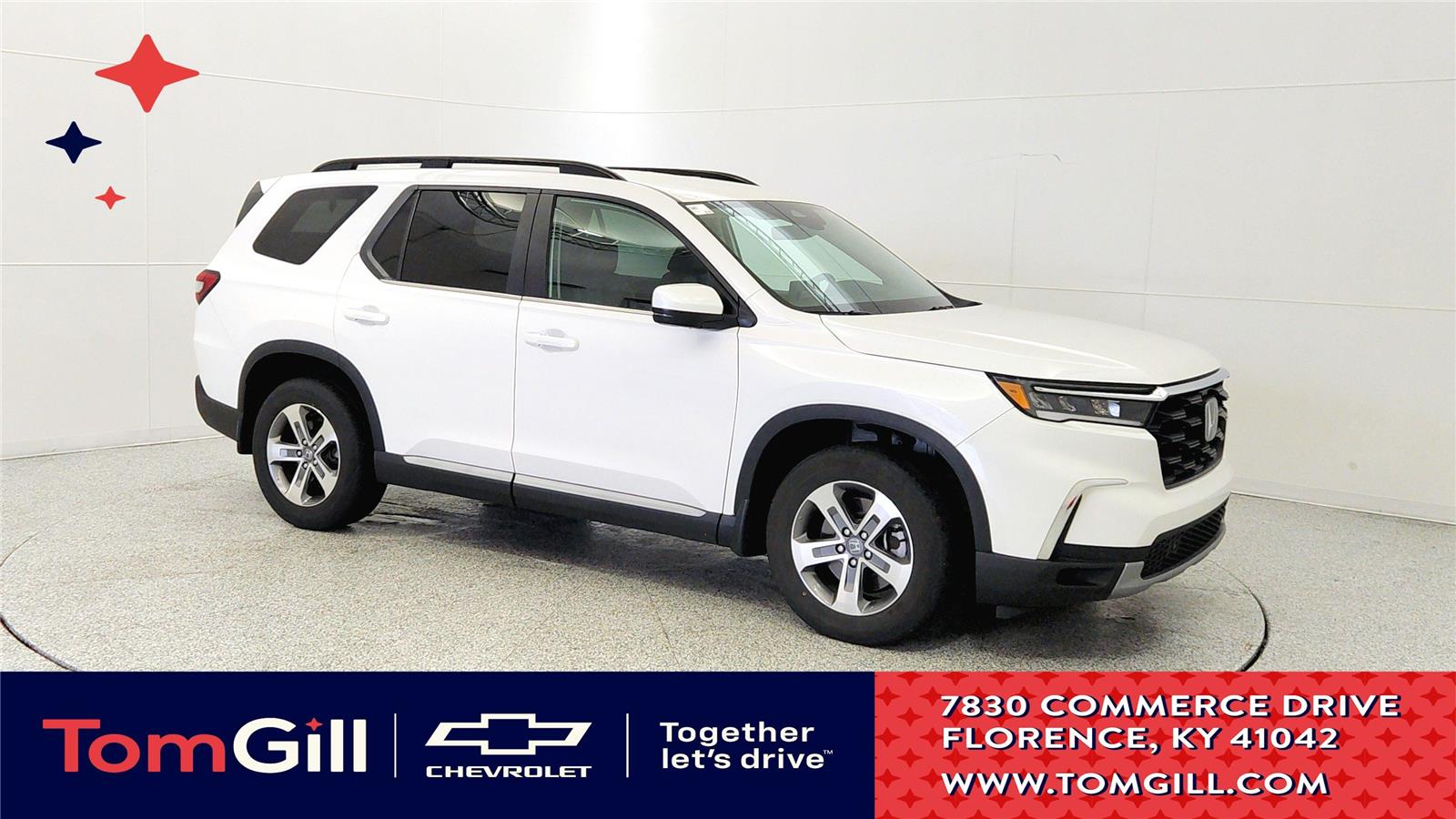 Platinum White Pearl 2024 Honda Pilot EX-L AWD with Captains Chairs SUV / Crossover All-Wheel Drive Automatic