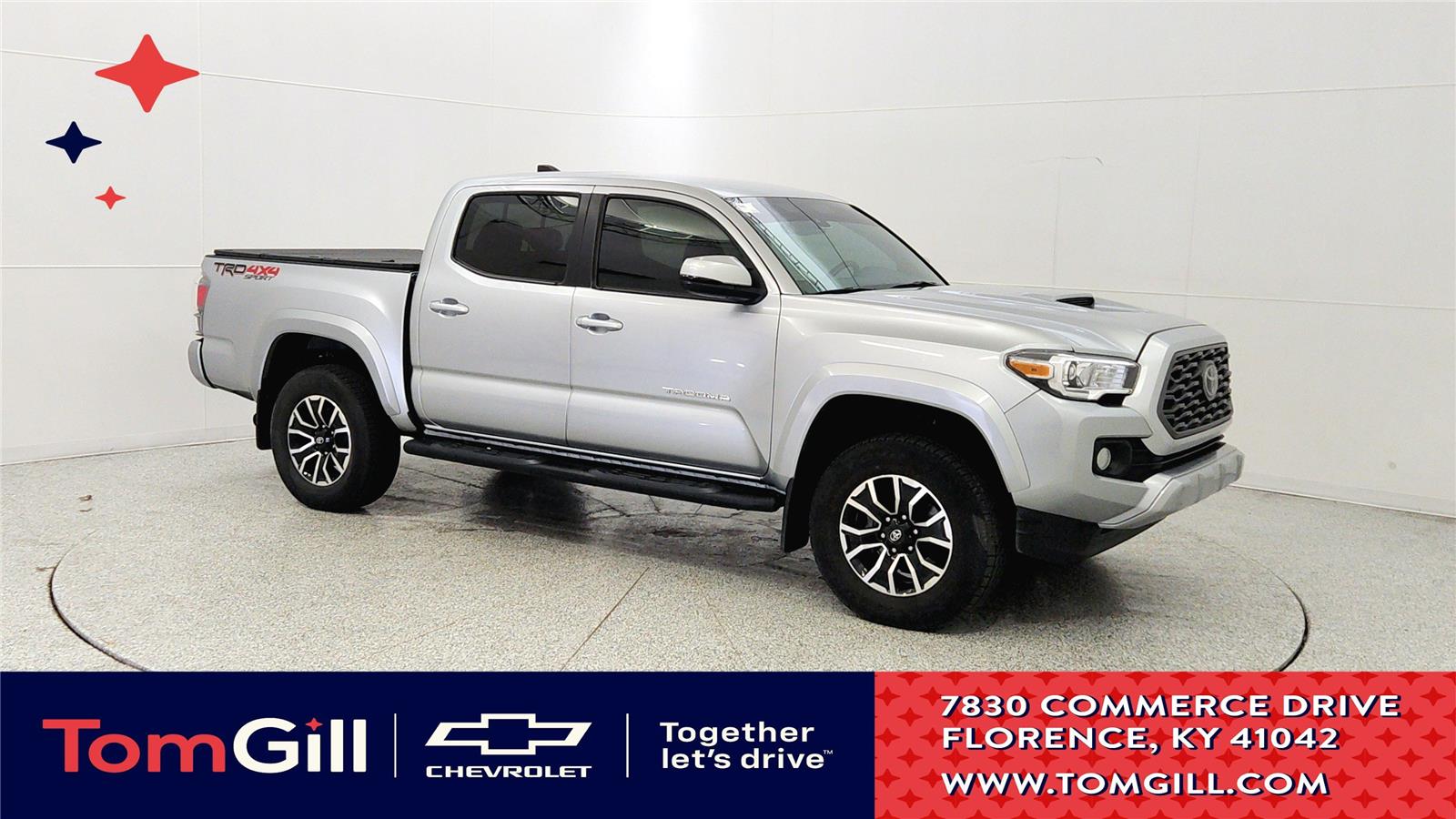 Celestial Silver Metallic 2023 Toyota Tacoma TRD Sport Double Cab 4WD Pickup Truck Four-Wheel Drive 6-Speed Automatic
