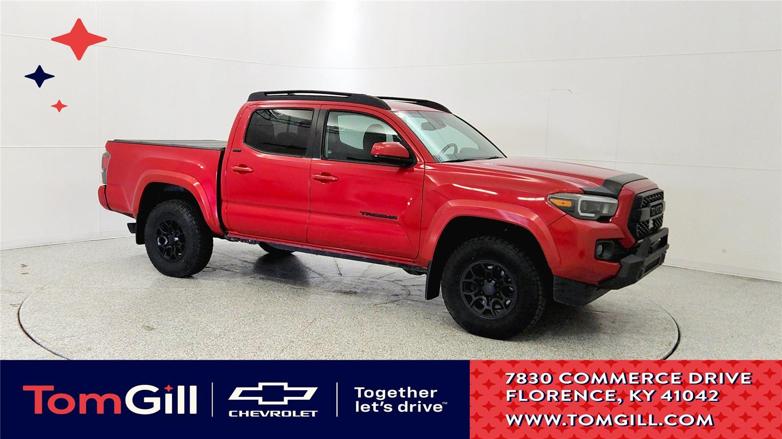 Barcelona Red Metallic 2019 Toyota Tacoma SR5 V6 Double Cab 4WD Pickup Truck Four-Wheel Drive 6-Speed Automatic