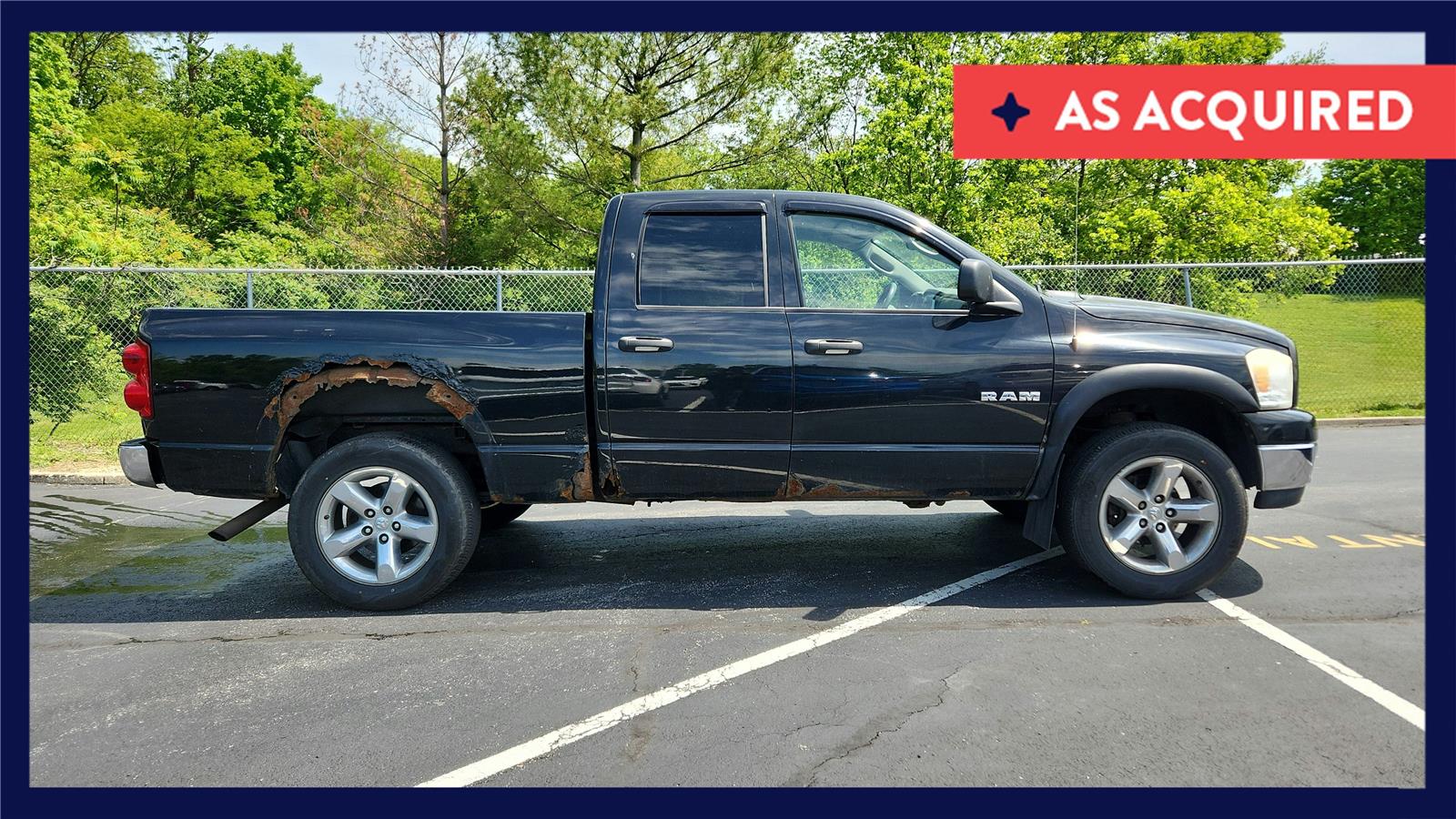 Brilliant Black Crystal Prl 2008 Dodge RAM 1500 SLT Quad Cab 4WD Pickup Truck Four-Wheel Drive 5-Speed Automatic