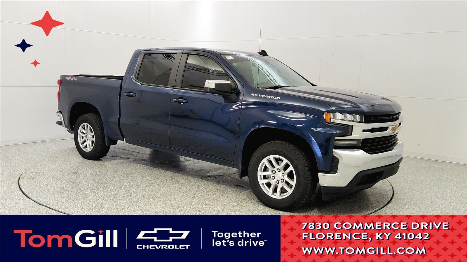 Northsky Blue Metallic 2021 Chevrolet Silverado 1500 LT Crew Cab 4WD Pickup Truck Four-Wheel Drive 8-Speed Automatic