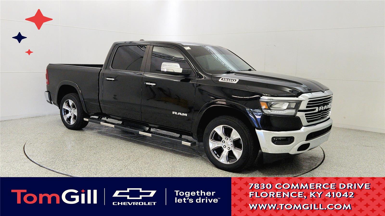 Diamond Black Crystal Pearlcoat 2020 RAM 1500 Pickup Truck Four-Wheel Drive 8-Speed Automatic