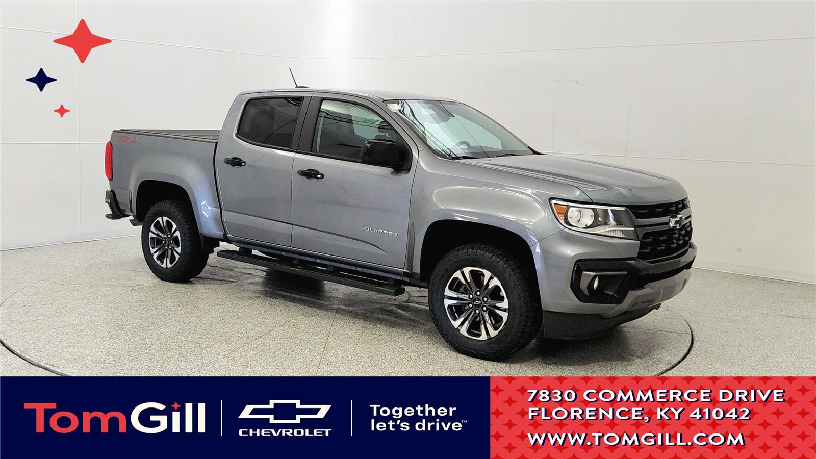 Gray (Satin Steel Metallic) 2022 Chevrolet Colorado Pickup Truck Four-Wheel Drive 8-Speed Automatic
