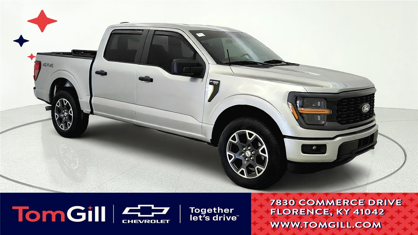 Iconic Silver 2024 Ford F-150 Pickup Truck Four-Wheel Drive Automatic