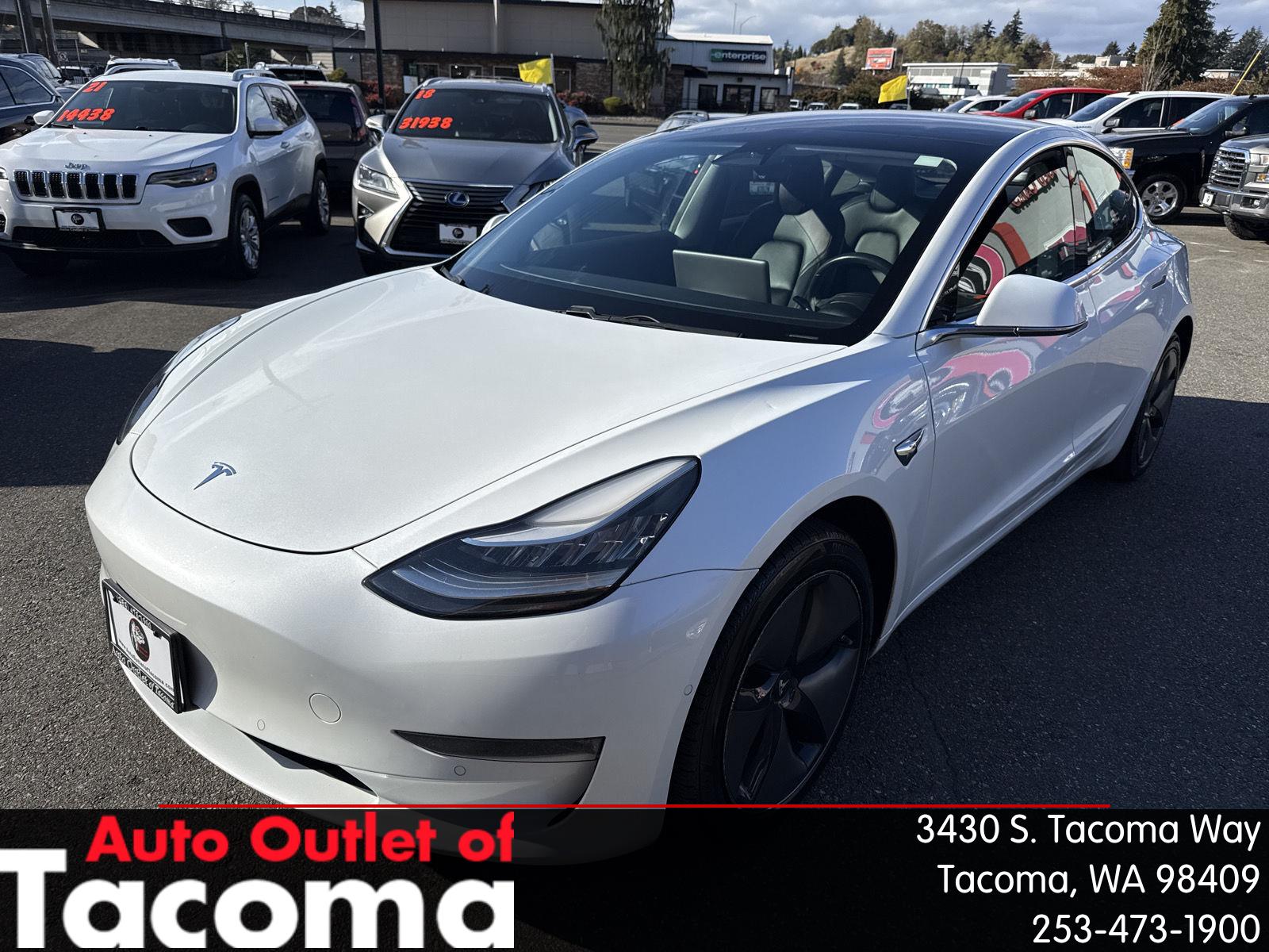 Pearl White Multi-Coat 2018 Tesla Model 3 Sedan All-Wheel Drive Automatic