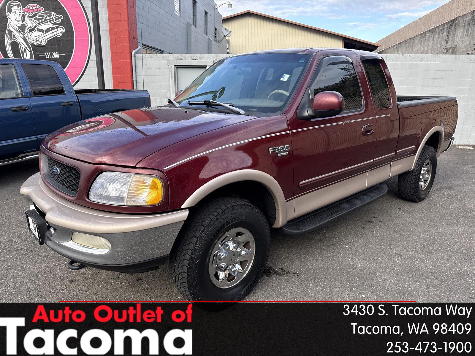 Dark Toreador Red (CC/Met) 1998 Ford F-250 Pickup Truck Four-Wheel Drive 5-Speed Manual Overdrive