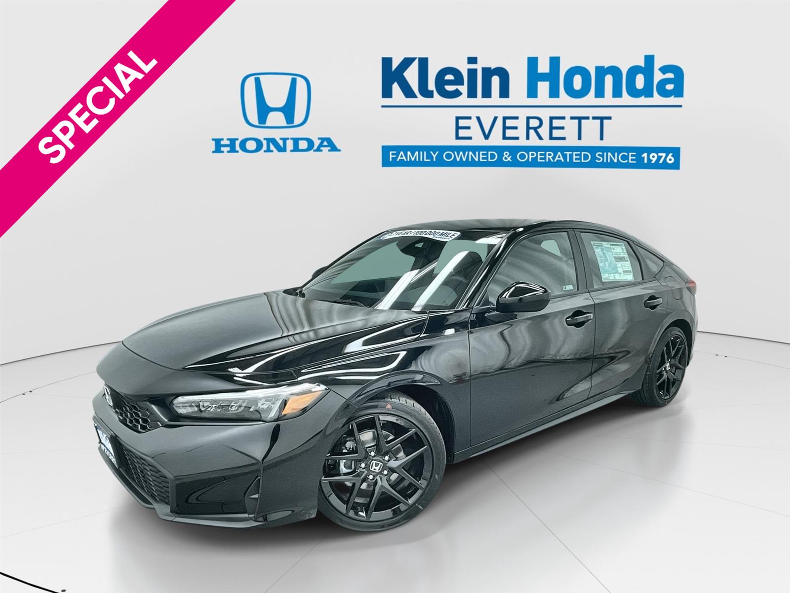Crystal Black Pearl 2026 Honda Civic Hatchback Sport FWD Hatchback Front-Wheel Drive Continuously Variable Transmission