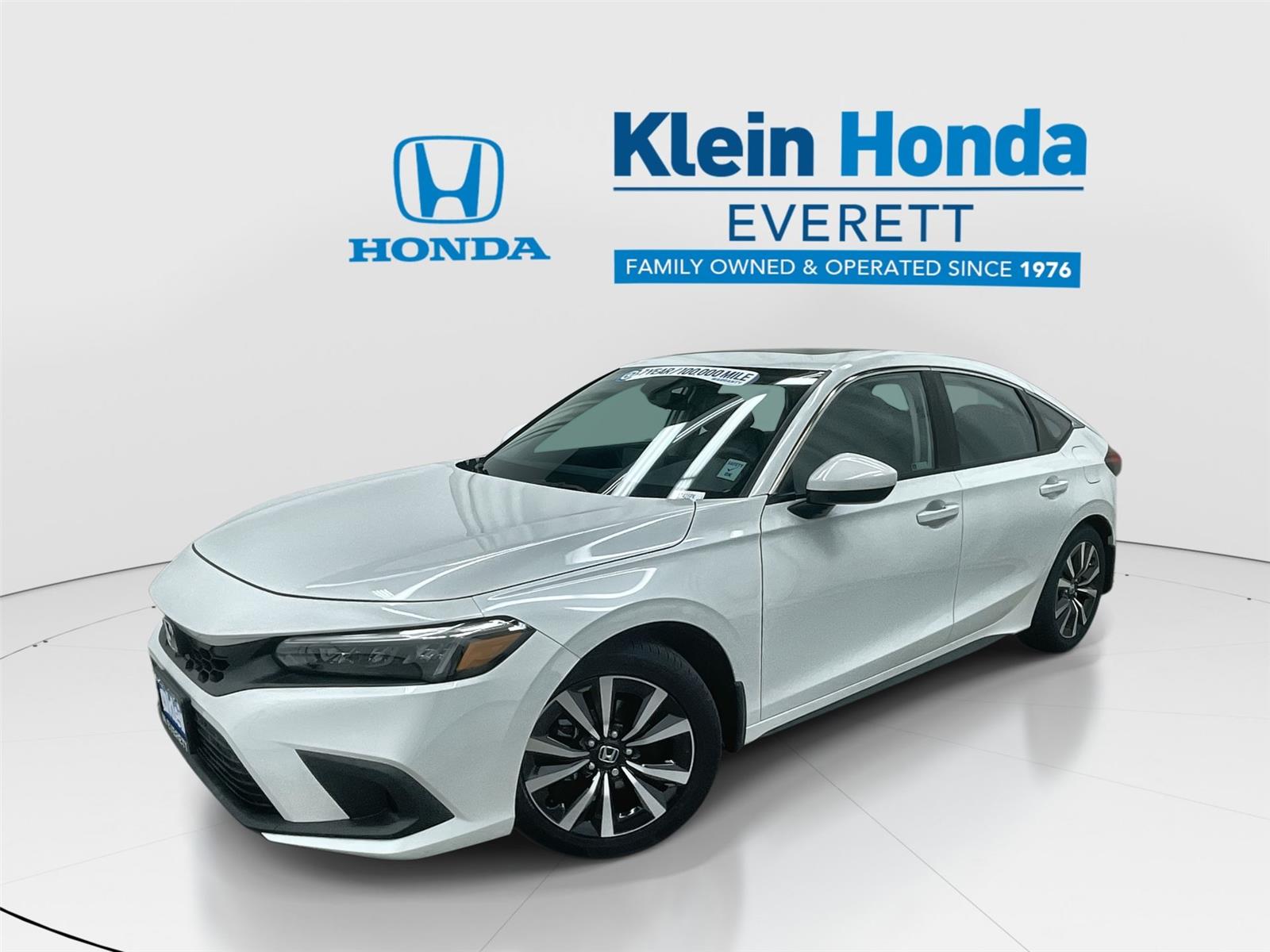 Platinum White Pearl 2024 Honda Civic Hatchback EX-L FWD Hatchback Front-Wheel Drive Continuously Variable Transmission