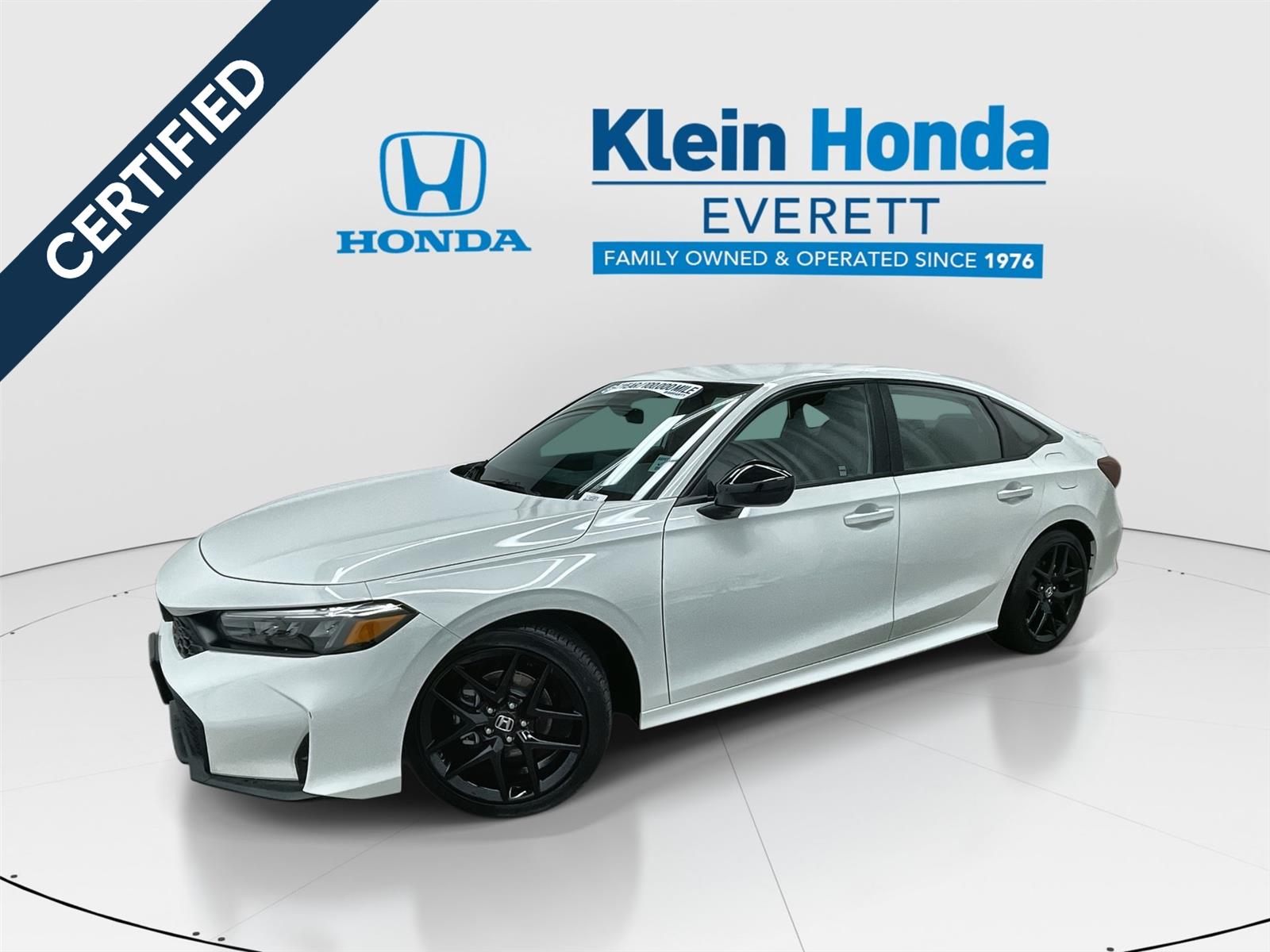 Platinum White Pearl 2025 Honda Civic Sport FWD Sedan Front-Wheel Drive Continuously Variable Transmission