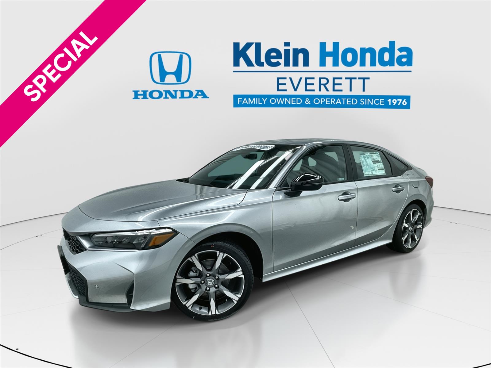 Solar Silver Metallic 2026 Honda Civic Hybrid Sport Touring Sedan FWD Sedan Front-Wheel Drive Continuously Variable Transmission