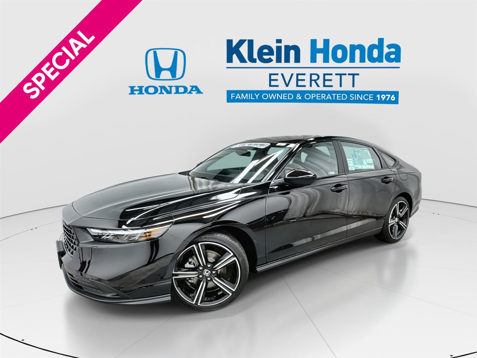 Crystal Black Pearl 2026 Honda Accord Hybrid Sport FWD Sedan Front-Wheel Drive Continuously Variable Transmission
