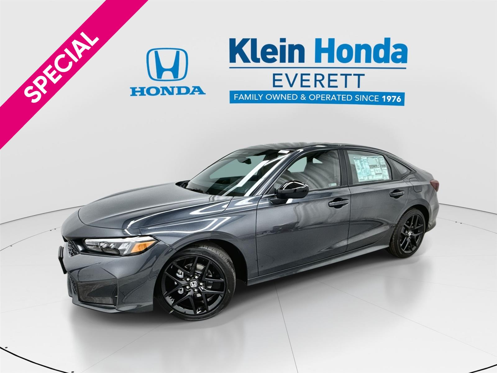 Meteorite Gray Metallic 2026 Honda Civic Sport FWD Sedan Front-Wheel Drive Continuously Variable Transmission