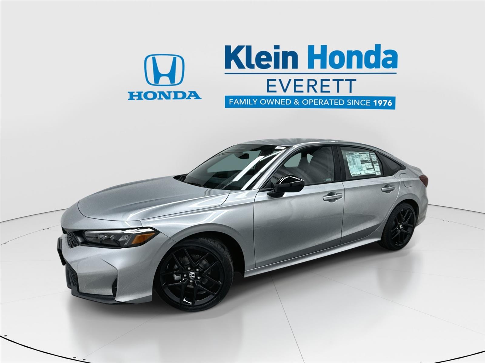 Solar Silver Metallic 2026 Honda Civic Sport FWD Sedan Front-Wheel Drive Continuously Variable Transmission