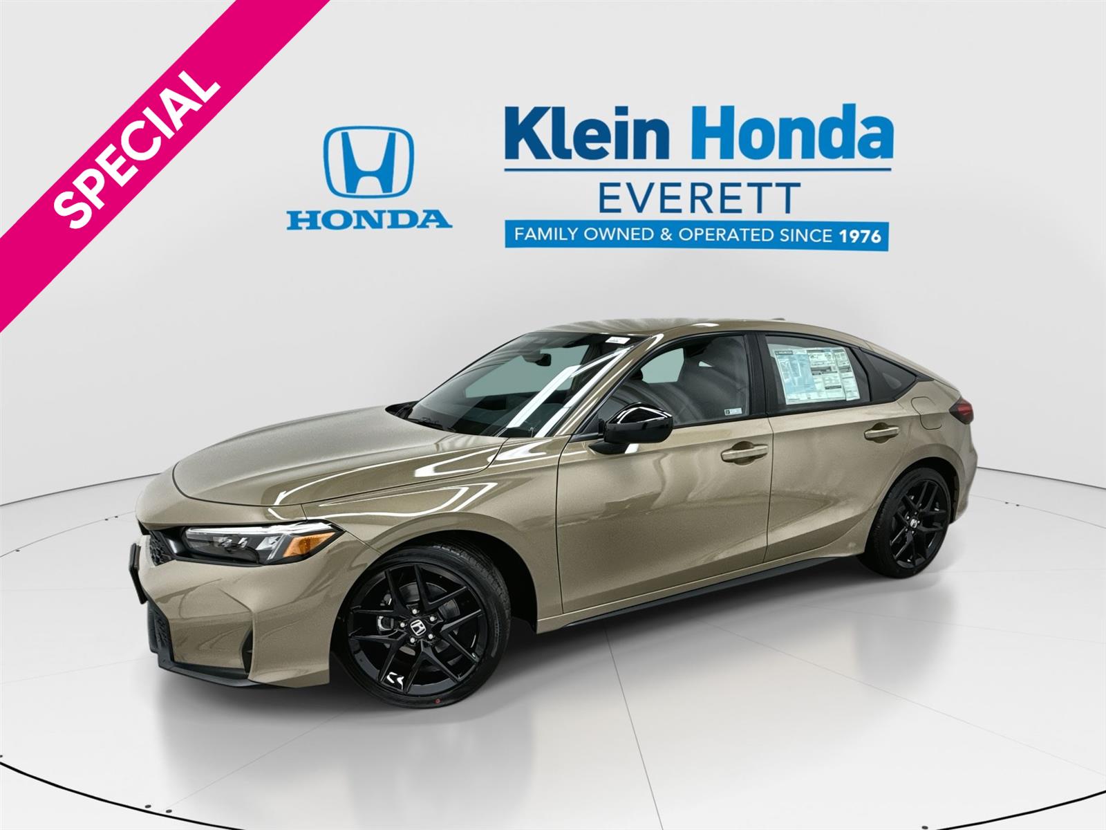 Sand Dune Pearl 2026 Honda Civic Hatchback Sport FWD Hatchback Front-Wheel Drive Continuously Variable Transmission