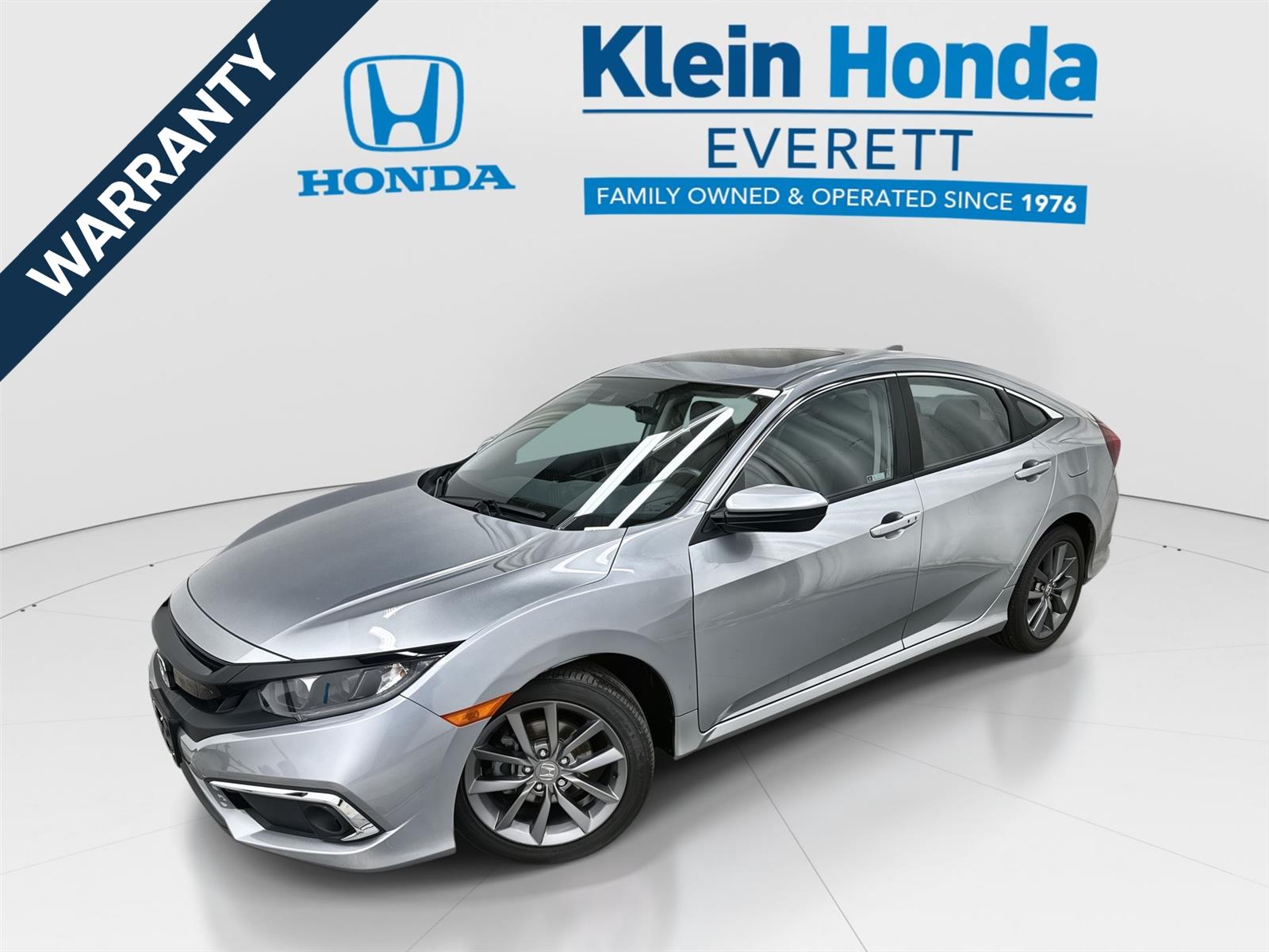 Lunar Silver Metallic 2019 Honda Civic EX FWD Sedan Front-Wheel Drive Continuously Variable Transmission
