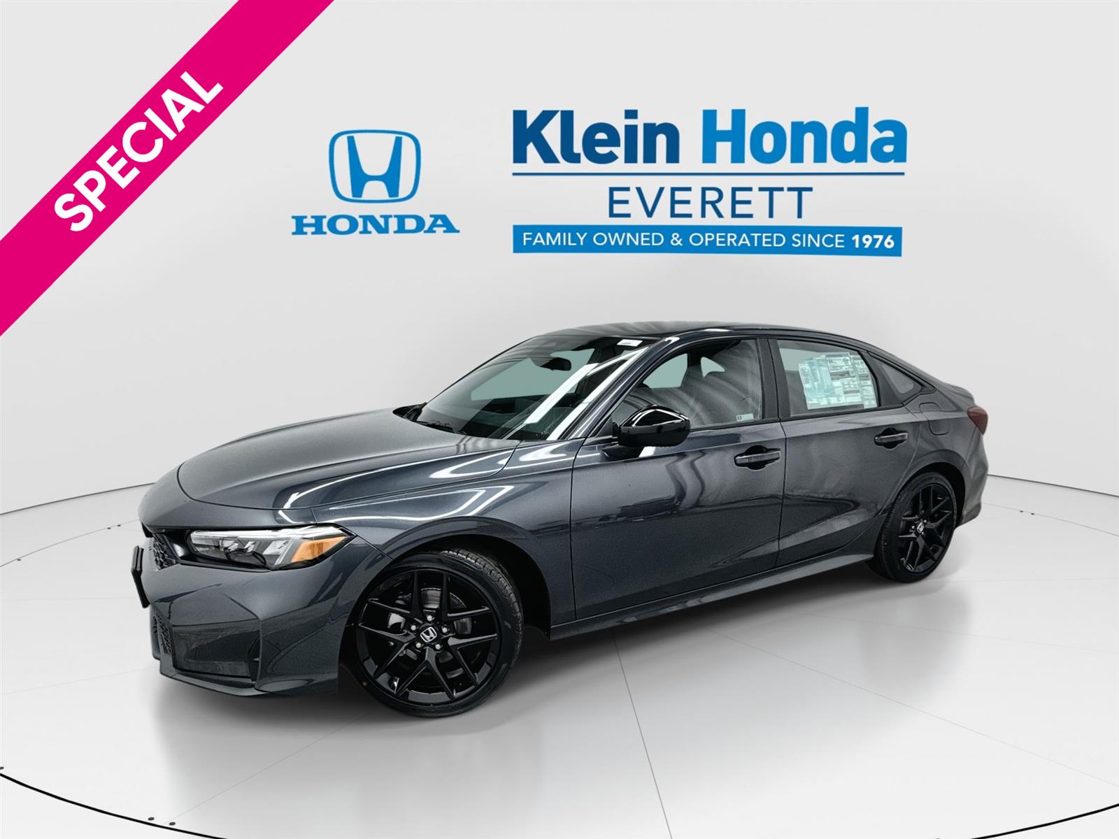 Meteorite Gray Metallic 2026 Honda Civic Sport FWD Sedan Front-Wheel Drive Continuously Variable Transmission