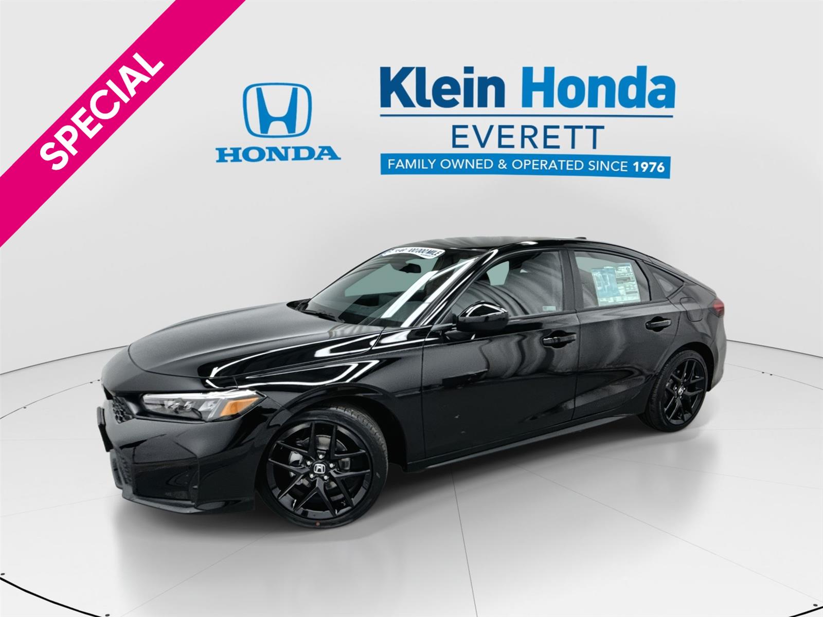 Crystal Black Pearl 2026 Honda Civic Hatchback Sport FWD Hatchback Front-Wheel Drive Continuously Variable Transmission